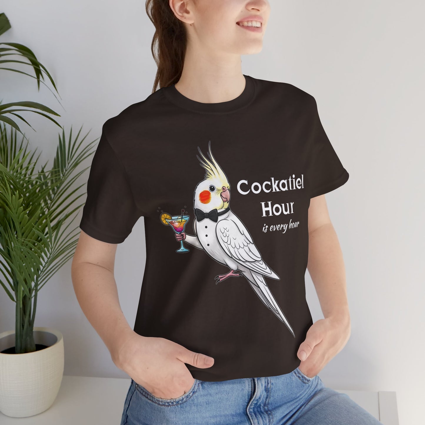 Cockatiel Hour Unisex Tee - Fun Bird Lover T-Shirt, Casual Wear, Gift for Bird Enthusiasts, Animal Lover Gift, Unique Graphic Tee