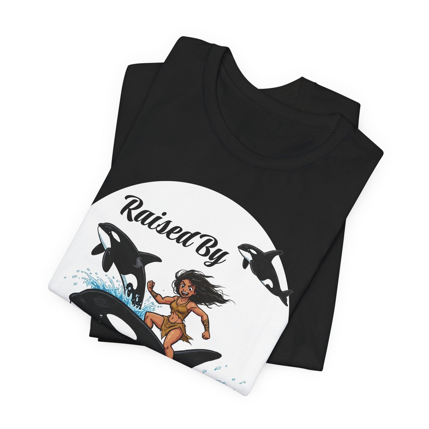 'Raised By Orcas' Unisex Tee | Ocean Lover Shirt, Animal Spirit Tee, Whale Enthusiast Gift, Nautical Apparel, Summer Essentials
