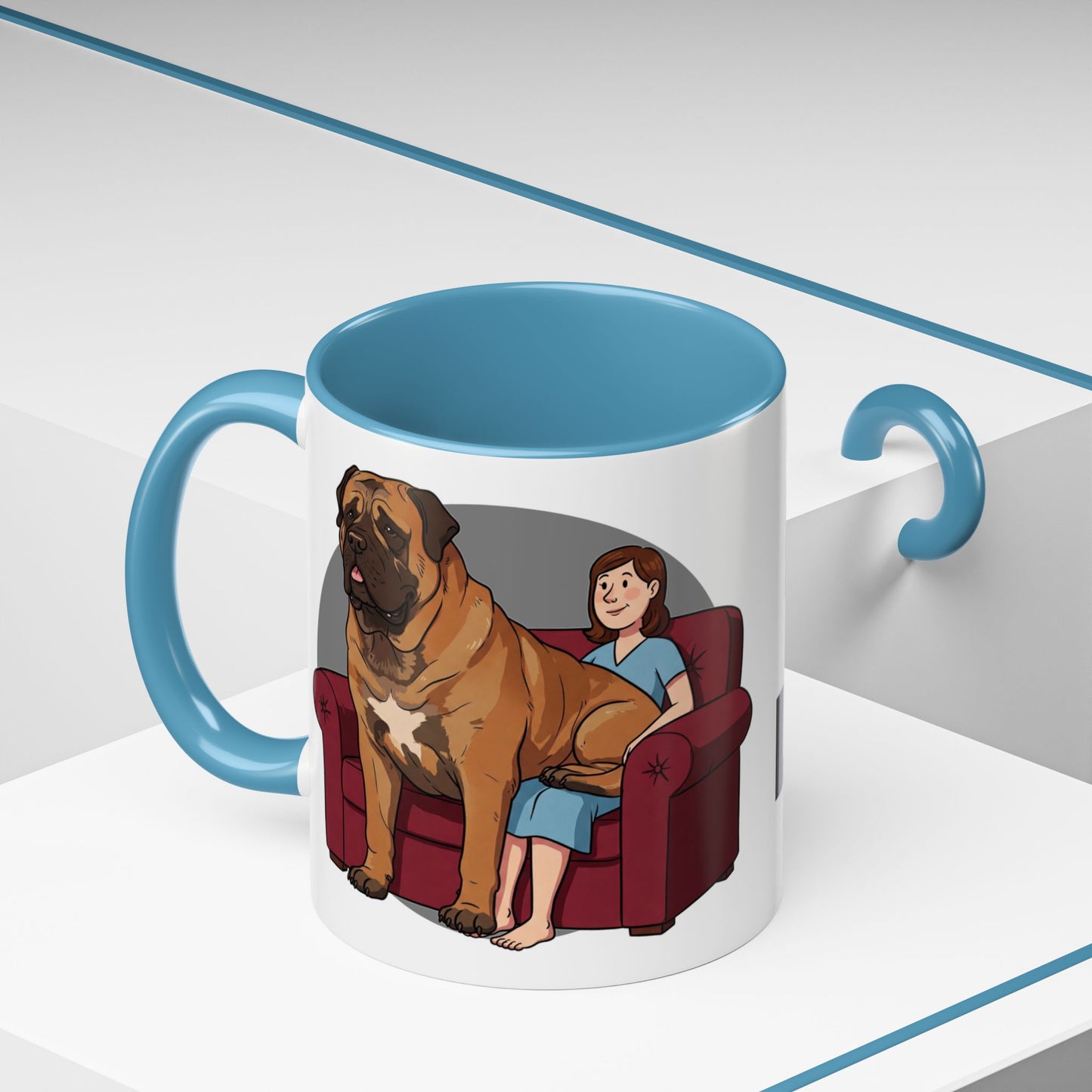 Mastiff Lap Dog Accent Coffee Mug - Perfect Funny Gift for Dog Lovers, Mastiff Breeders - Schmartypants