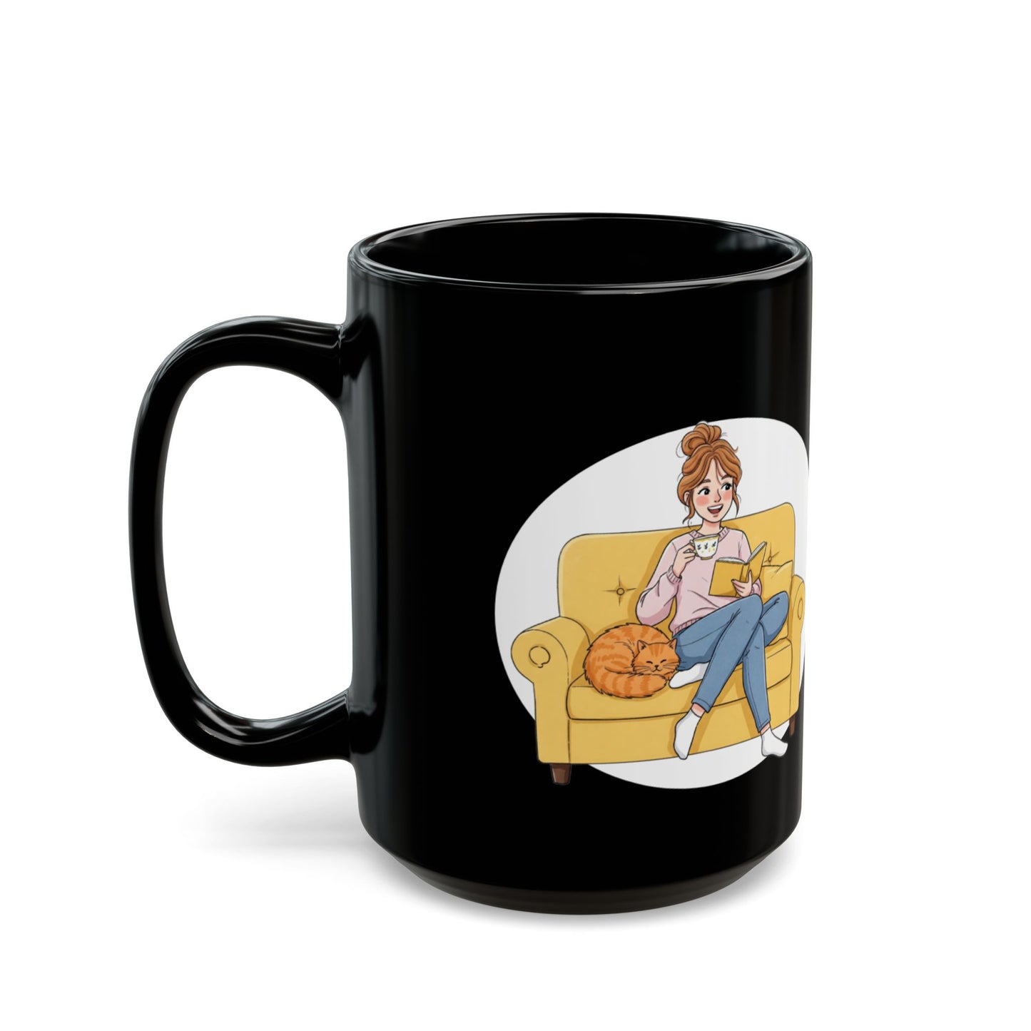 Cozy Cat Lover Mug - Perfect for Tea & Reading - Cat Lovers Gift, Book Lovers - Schmartypants