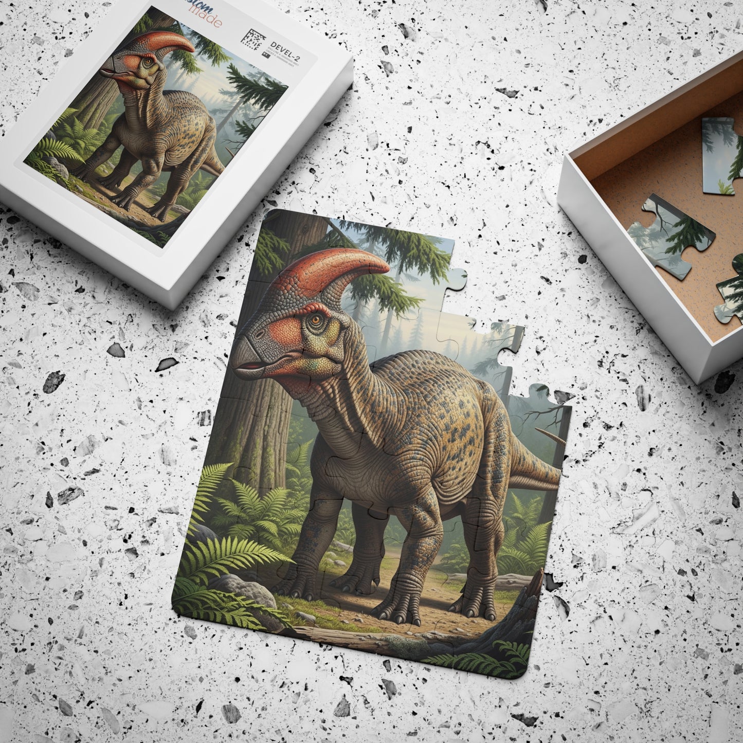 Hadrosaur Duck-Billed Dino Adventure Puzzle for Kids, Engaging 30-Piece Jurassic Dinosaur Jigsaw, Educational Fun for Children, Birthdays