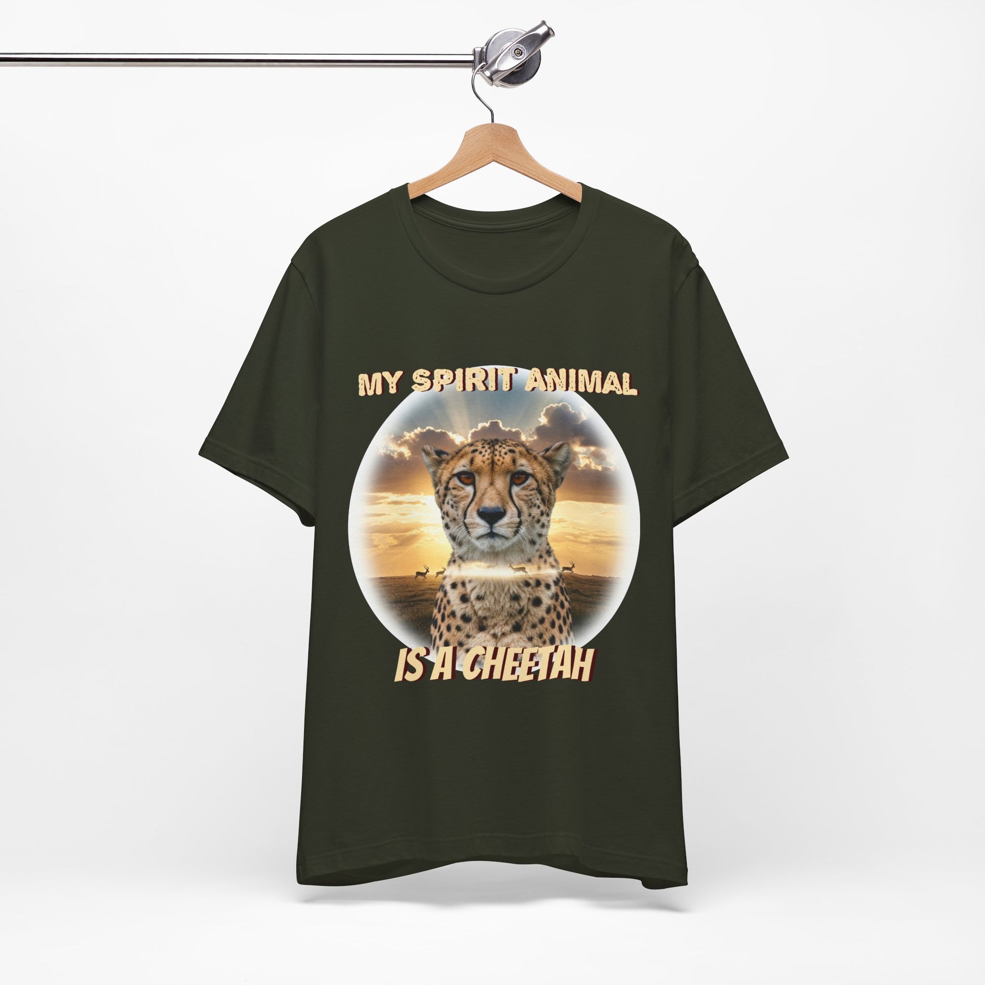 Unisex Jersey Tee - My Spirit Animal is a Cheetah - Beautiful Cheetah Natura Lover Statement - Schmartypants
