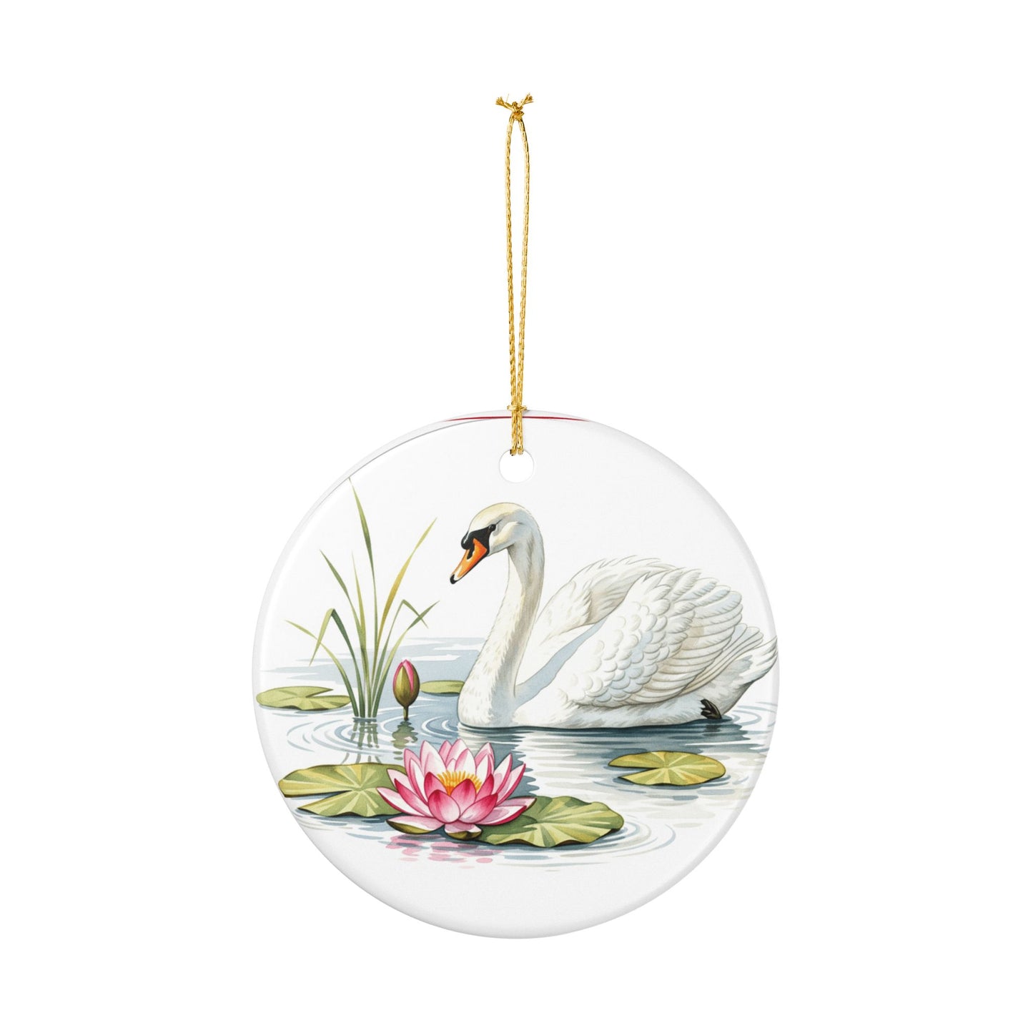 Elegant Swan Ceramic Ornament, Home Decor, Holiday Gift, Wedding Decoration, Nature Lover, Christmas Tree Decor