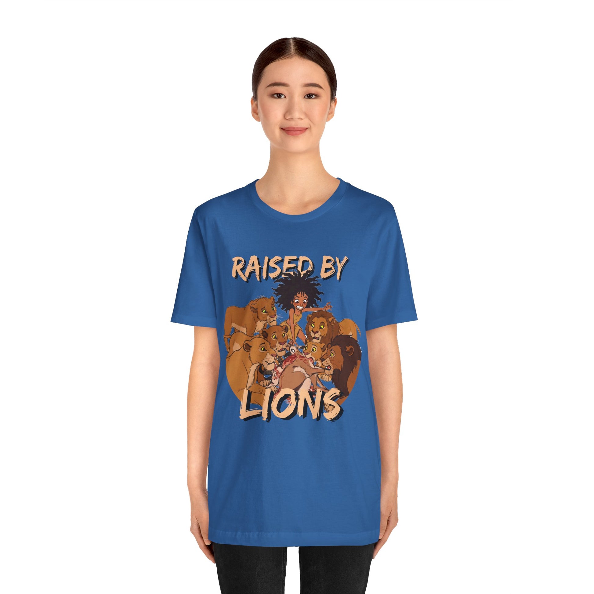 Raised by Lions Unisex Tee, Funny Animal Shirt, Lion Lover Gift, Safari T-Shirt, Jungle Adventure Apparel, Casual Wear - Schmartypants