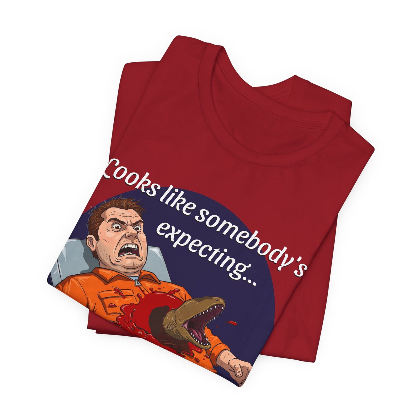 Maternity Tee for Sci-Fi Lovers, Funny Space Station Crew Member Giving Birth, Alien Movie Fan Shirt