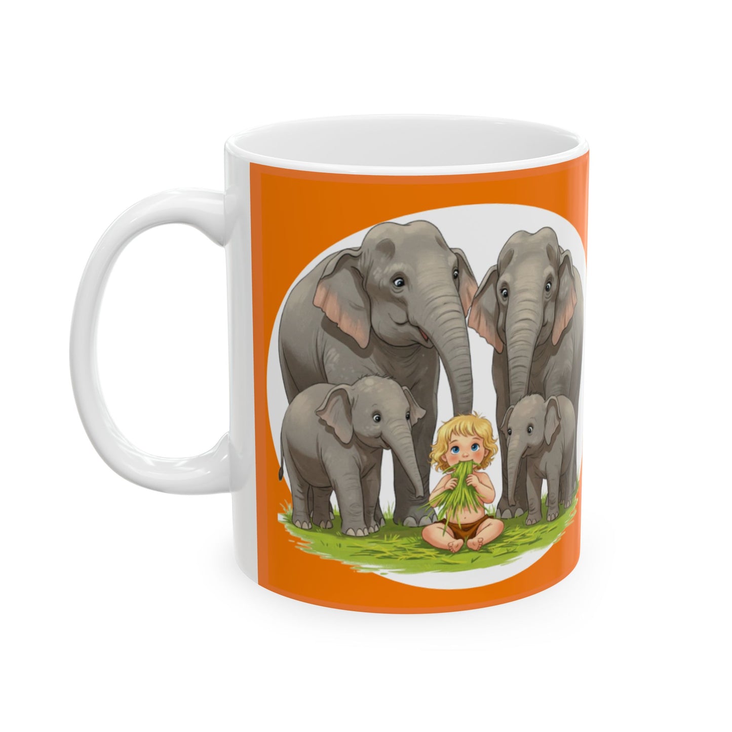 Funny Elephant Family Ceramic Mug - Perfect Gift for Animal Lovers, Wildlife Lovers, Elephant Fans - Schmartypants