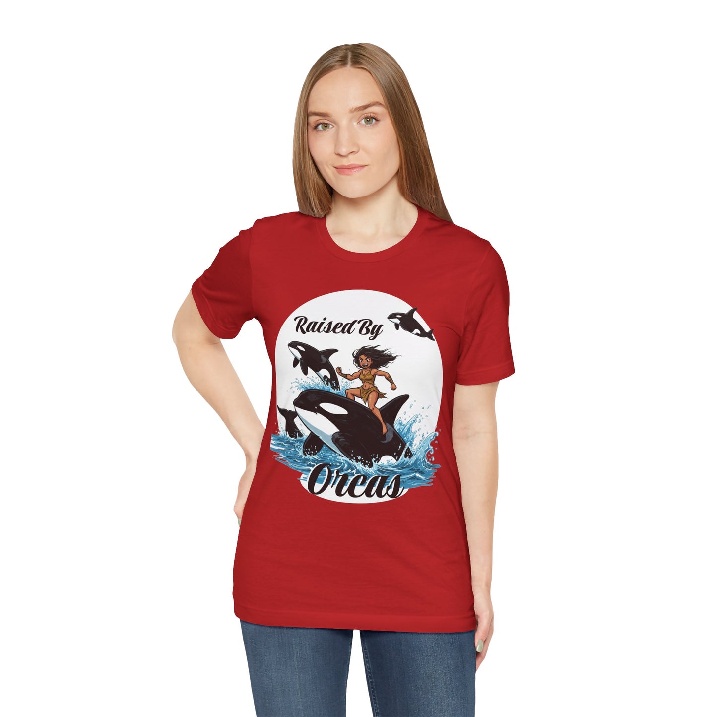 'Raised By Orcas' Unisex Tee | Ocean Lover Shirt, Animal Spirit Tee, Whale Enthusiast Gift, Nautical Apparel, Summer Essentials