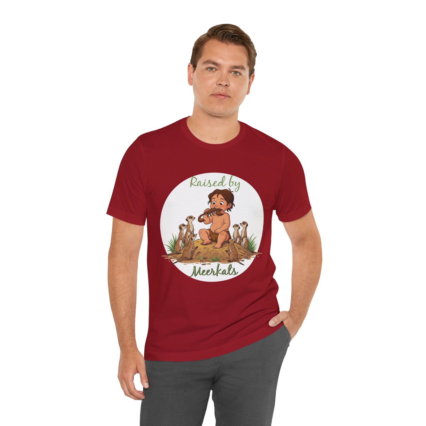 Funny 'Raised by Meerkats' Unisex Tee for Meerkat and Wildlife Lovers - Schmartypants