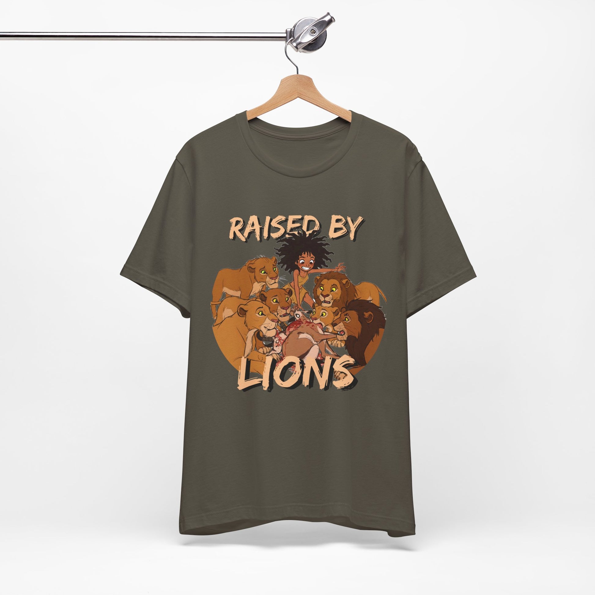 Raised by Lions Unisex Tee, Funny Animal Shirt, Lion Lover Gift, Safari T-Shirt, Jungle Adventure Apparel, Casual Wear - Schmartypants