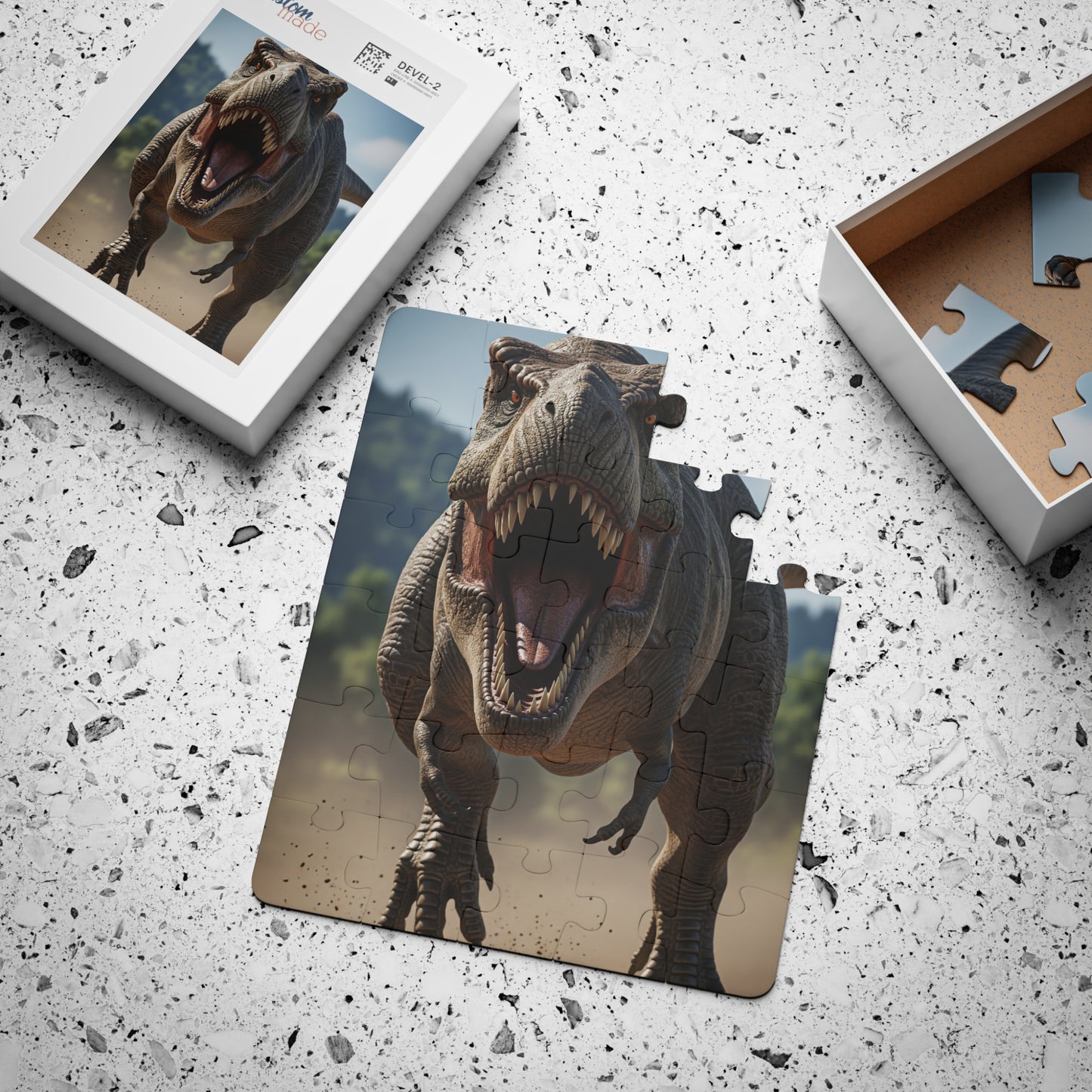 T Rex Jurassic Dinosaur Adventure Kids' Puzzle | Fun 30-Piece Jigsaw Toy, Educational Gift, Dino Theme Kids Activity, Birthday Party Favor