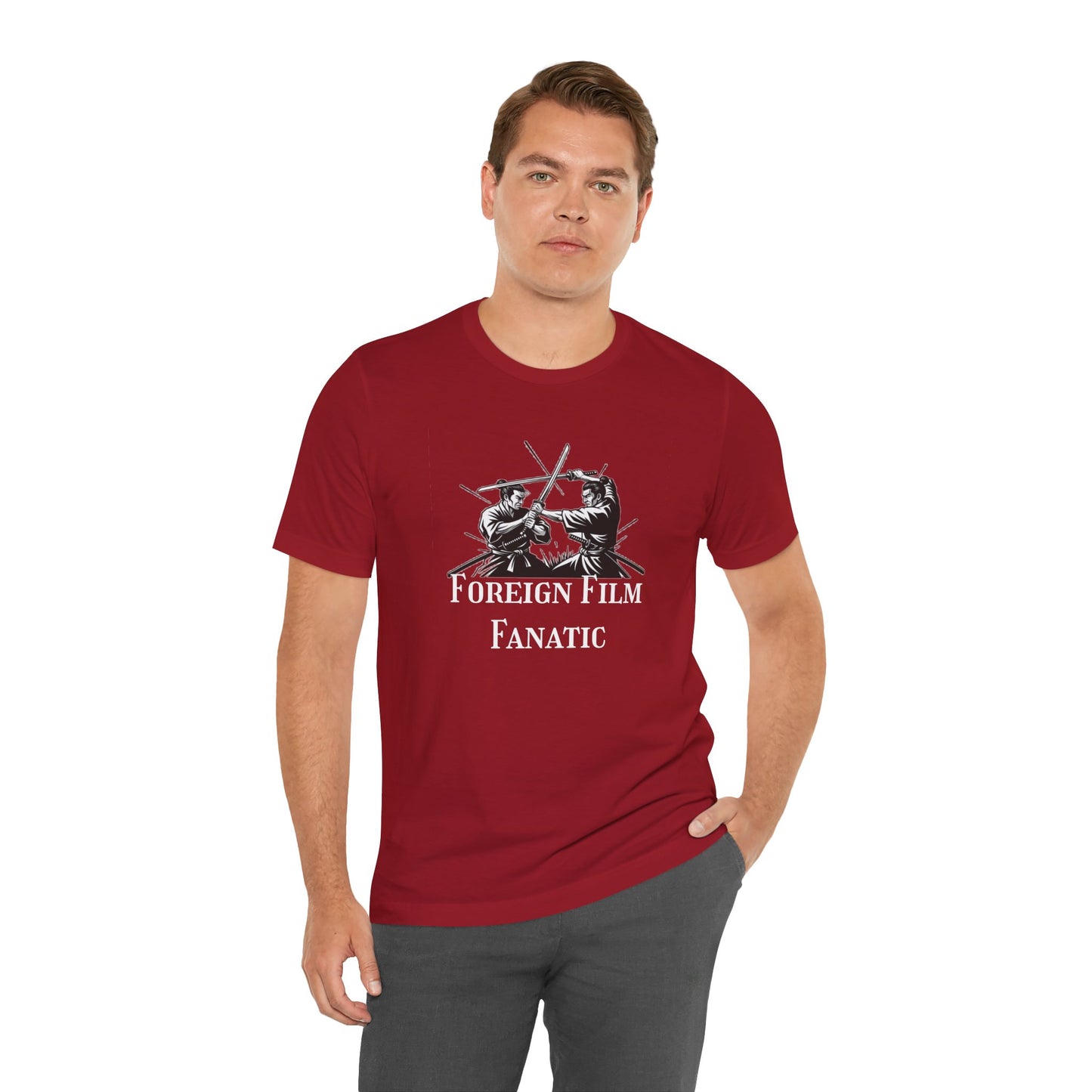 Foreign Film Fanatic Unisex Tee, Cool Graphic Shirt for Movie Lovers, Perfect Gift for Film Buffs, Stylish Casual Wear, Movie Night Tee