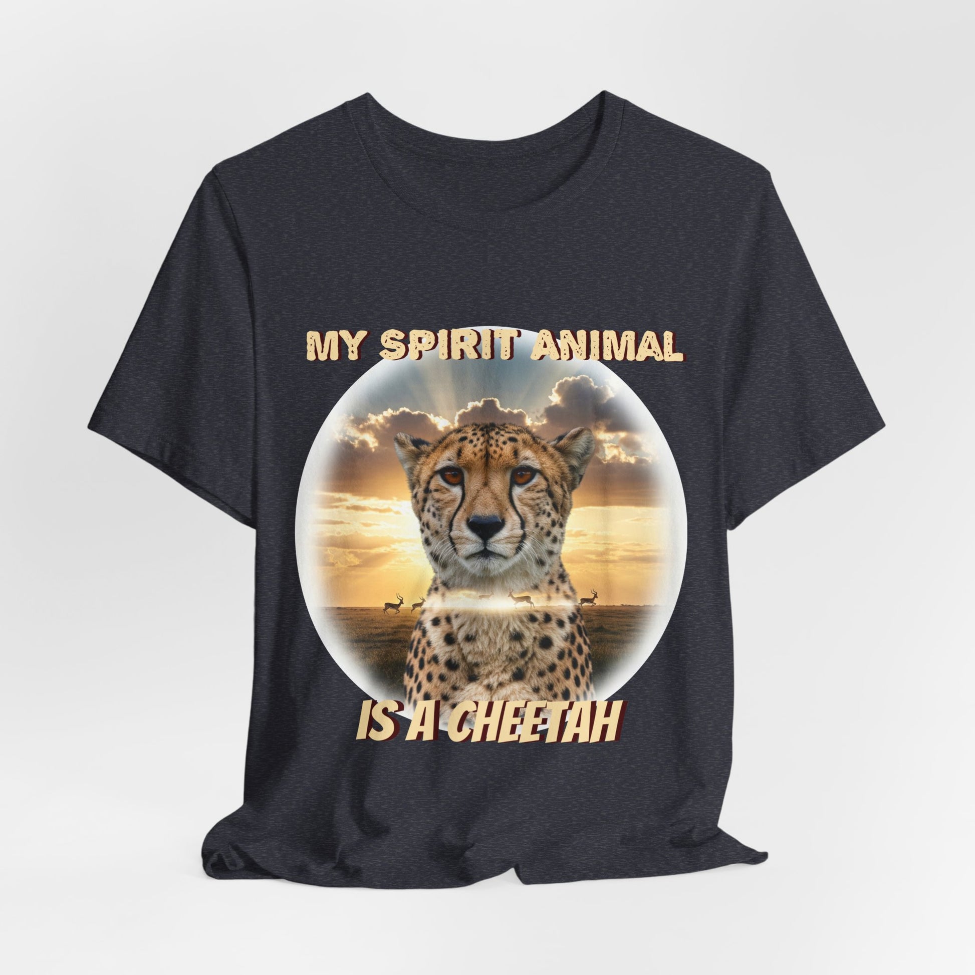 Unisex Jersey Tee - My Spirit Animal is a Cheetah - Beautiful Cheetah Natura Lover Statement - Schmartypants