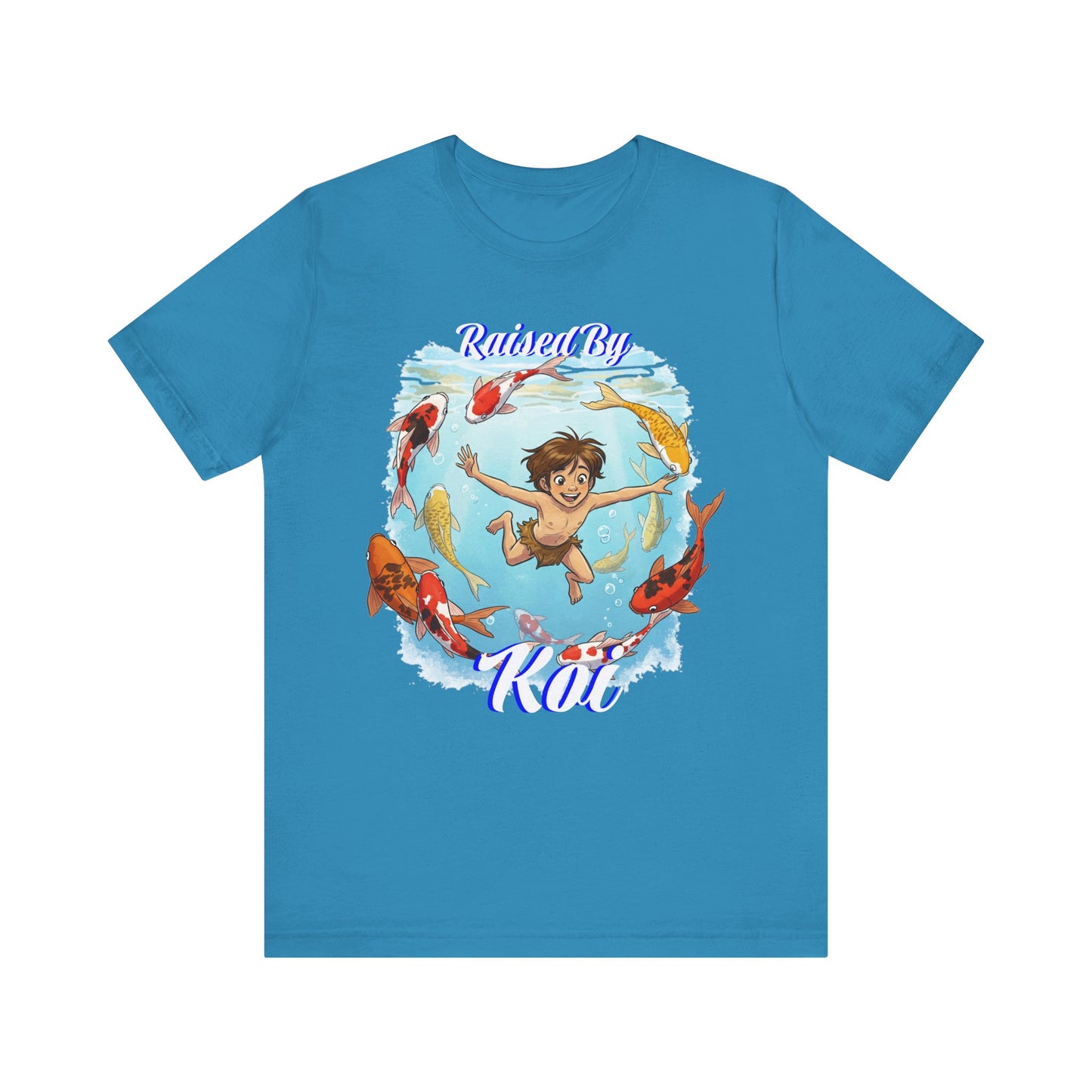 'Raised By Koi; Unisex Jersey Tee - Funny Graphic Tee for Aquatic Lovers, Cute Gift for Birthdays, Casual Wear, Summer Fashion, Relaxed Style - Schmartypants
