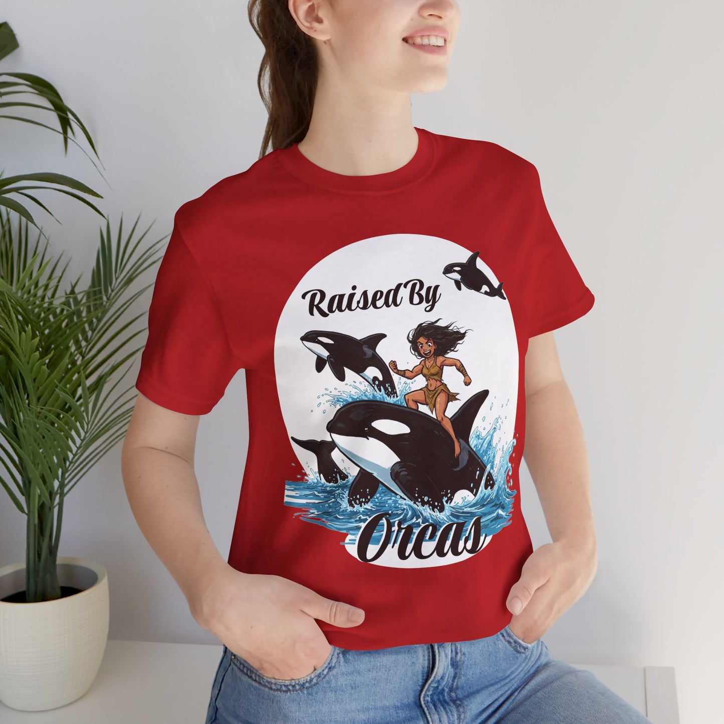 'Raised By Orcas' Unisex Tee | Ocean Lover Shirt, Animal Spirit Tee, Whale Enthusiast Gift, Nautical Apparel, Summer Essentials
