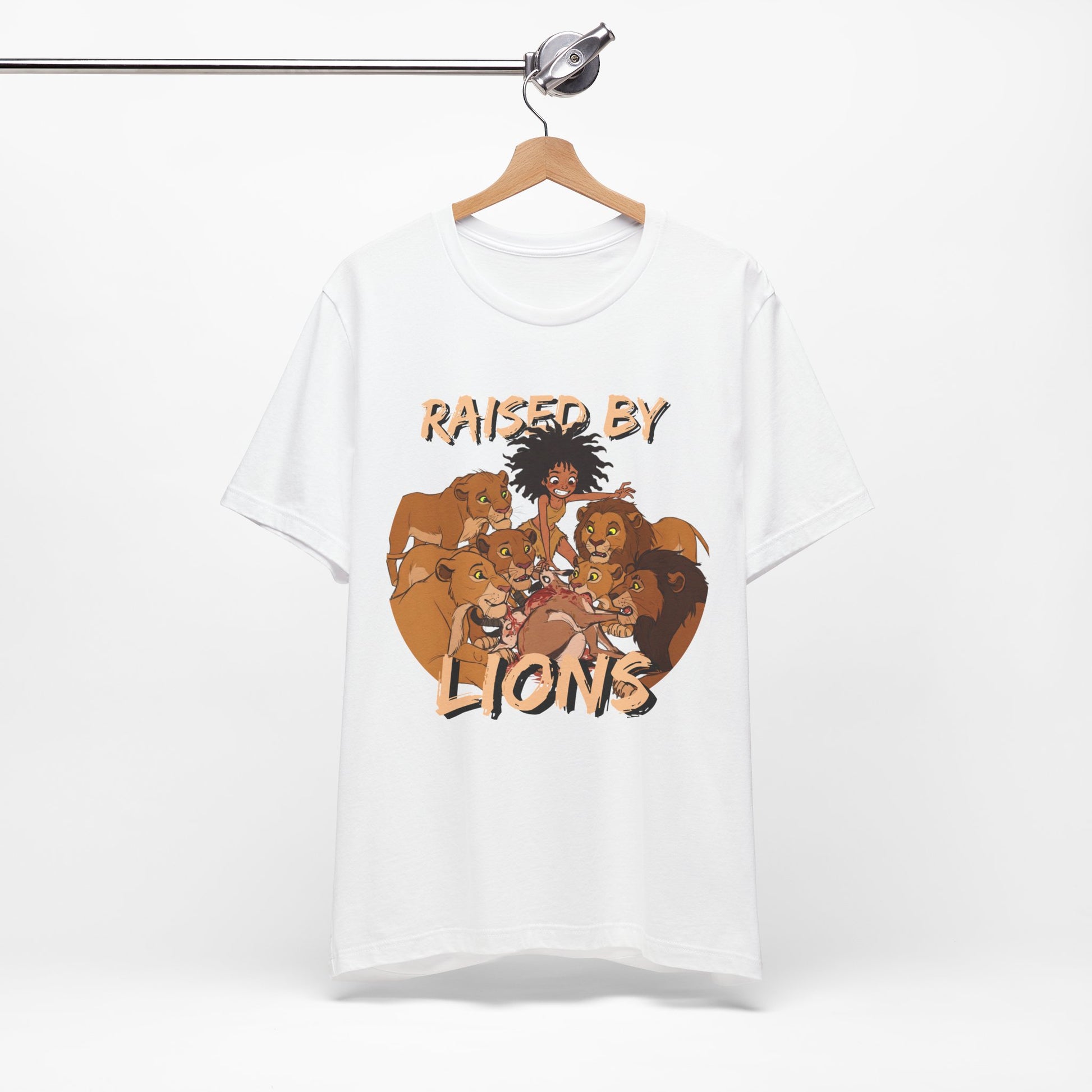 Raised by Lions Unisex Tee, Funny Animal Shirt, Lion Lover Gift, Safari T-Shirt, Jungle Adventure Apparel, Casual Wear - Schmartypants
