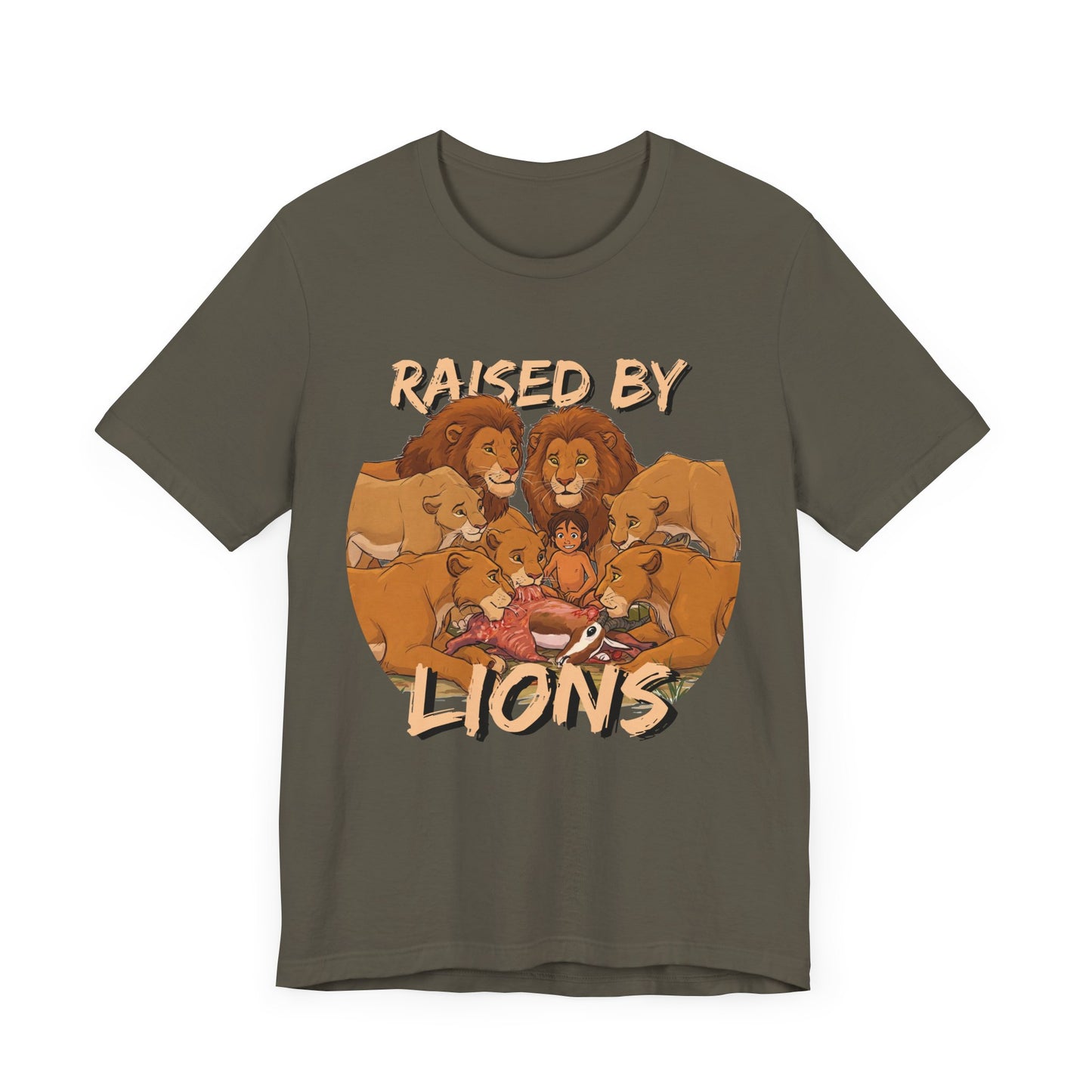 Raised by Lions Unisex Jersey Tee – Empowering, Humorous Graphic T-Shirt for Animal Lovers, Lion Lovers - Schmartypants