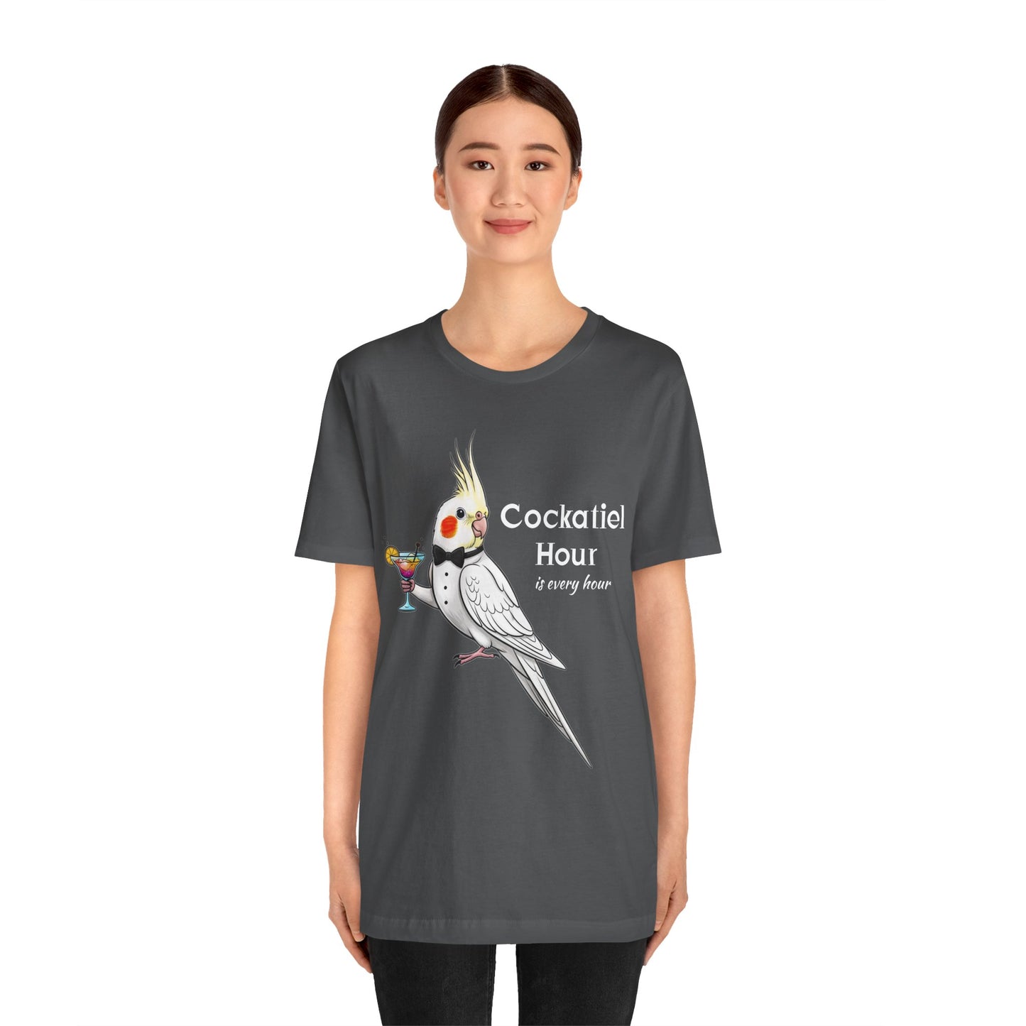 Cockatiel Hour Unisex Tee - Fun Bird Lover T-Shirt, Casual Wear, Gift for Bird Enthusiasts, Animal Lover Gift, Unique Graphic Tee
