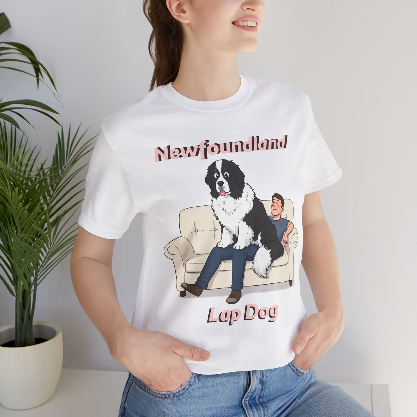 Hilarious Newfoundland Lap Dog Tee - Cozy Unisex Jersey Short Sleeve Shirt for Dog Lovers - Schmartypants