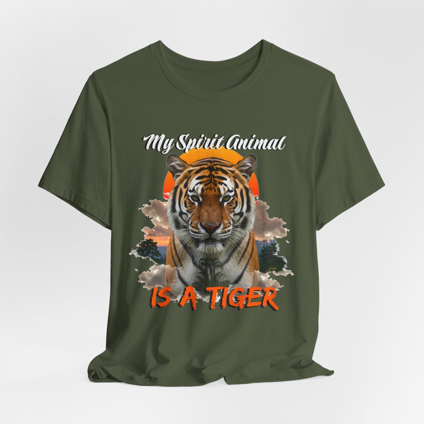 My Spirit Animal is a Tiger Tee - Unisex Jersey Short Sleeve T-Shirt, Inspirational Fierce Nature Apparel for Tiger Lovers, Casual Wear, Zoo