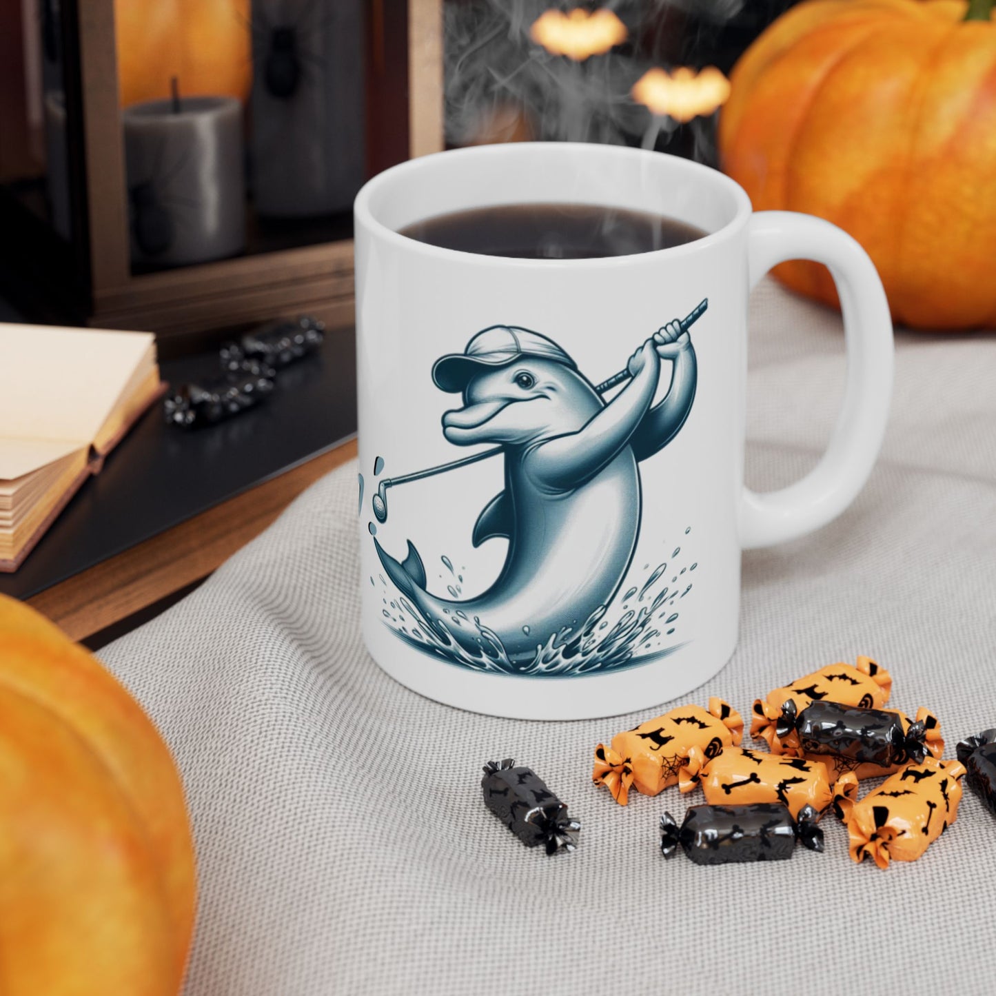 'Sorry. I'm Golphin.' Dolphin Ceramic Mug - Perfect Funny Gift for Coffee Lovers and Golfing Enthusiasts - Schmartypants