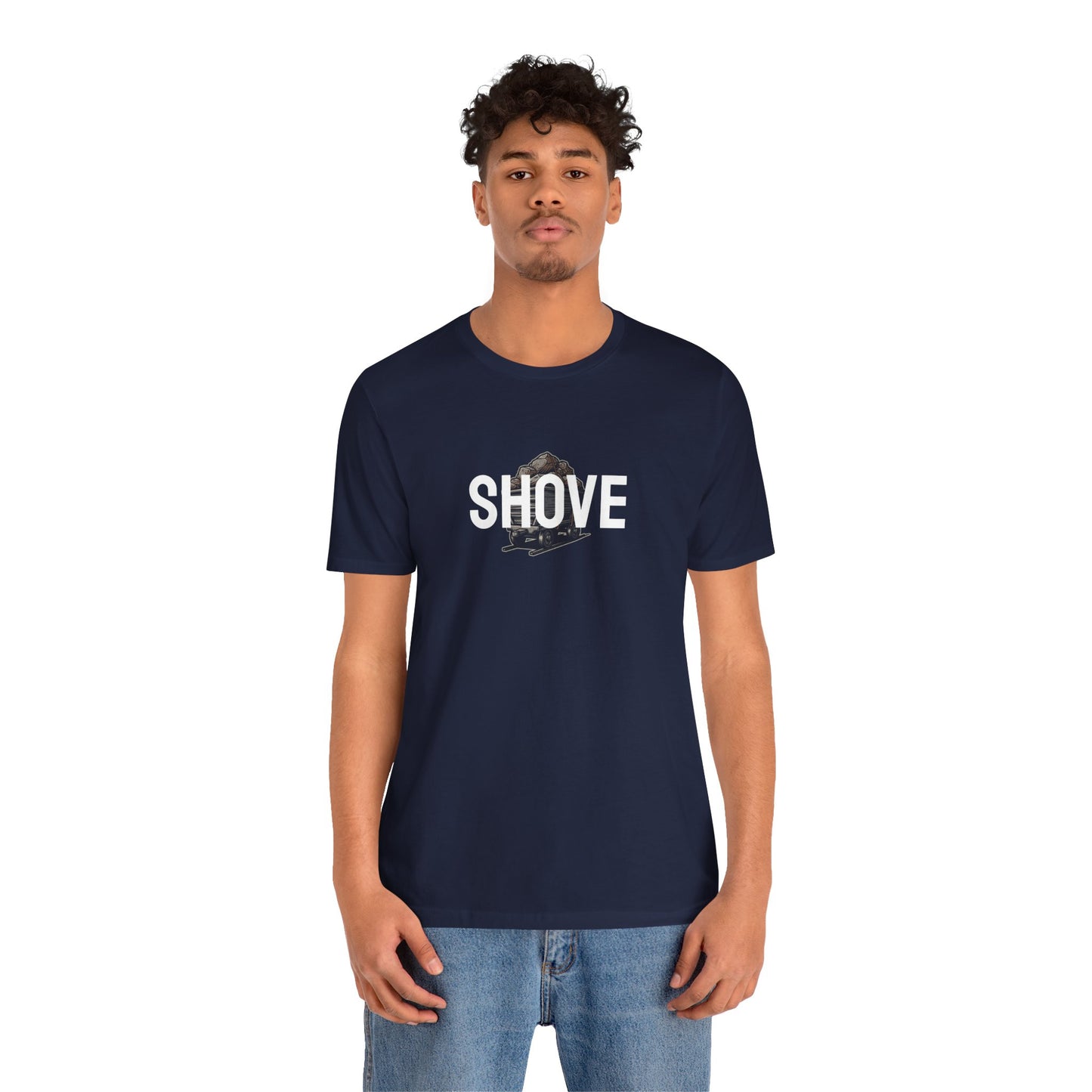 Athletic Spirit SHOVE Unisex Tee, Baseball Player Gift, Sports Fan Shirt, Inspirational Athlete Top, Underdog Competition Statement Piece