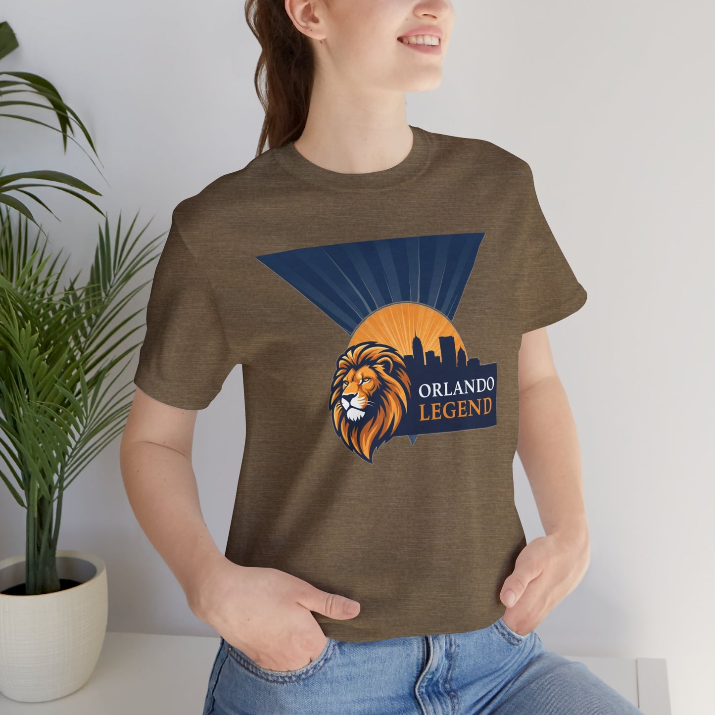 Orlando Legend Unisex Tee, Casual Graphic Tee, Lion Design Shirt, Gift for Fans, Everyday Wear, Florida Souvenir T-shirt