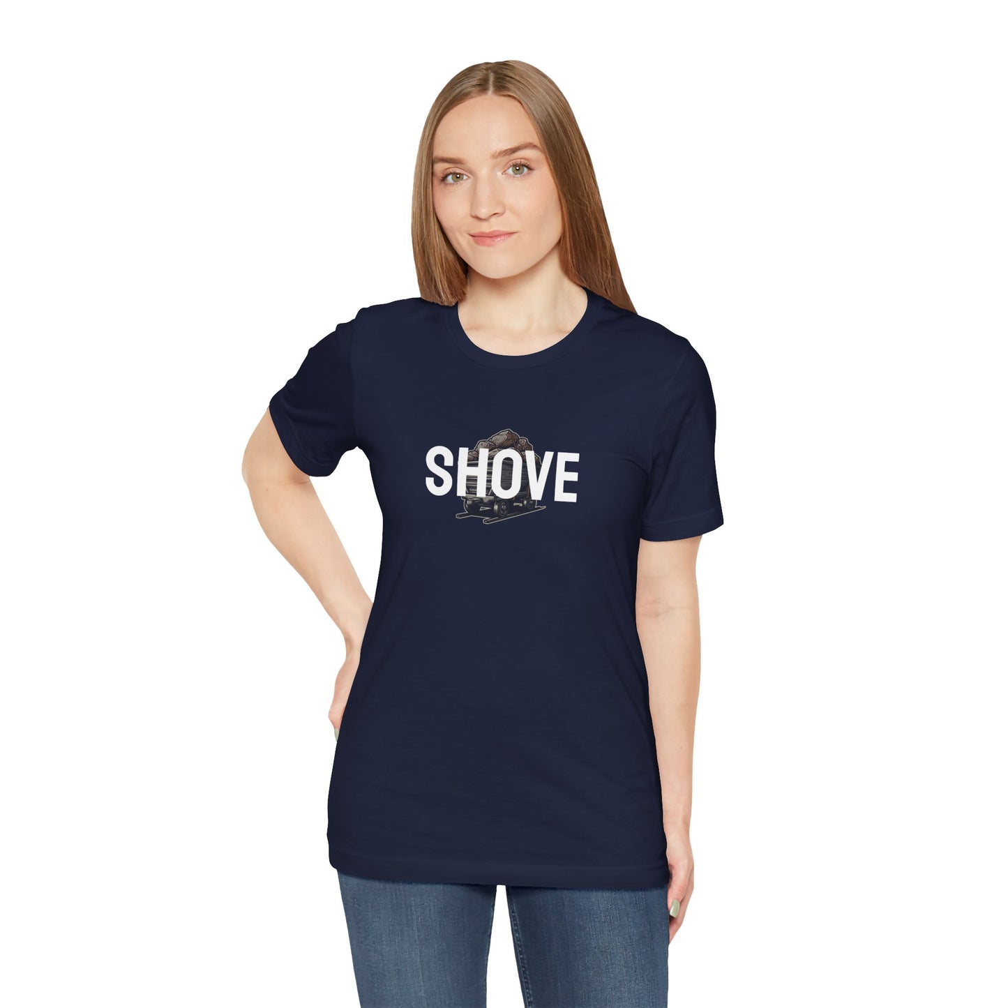 Athletic Spirit SHOVE Unisex Tee, Baseball Player Gift, Sports Fan Shirt, Inspirational Athlete Top, Underdog Competition Statement Piece