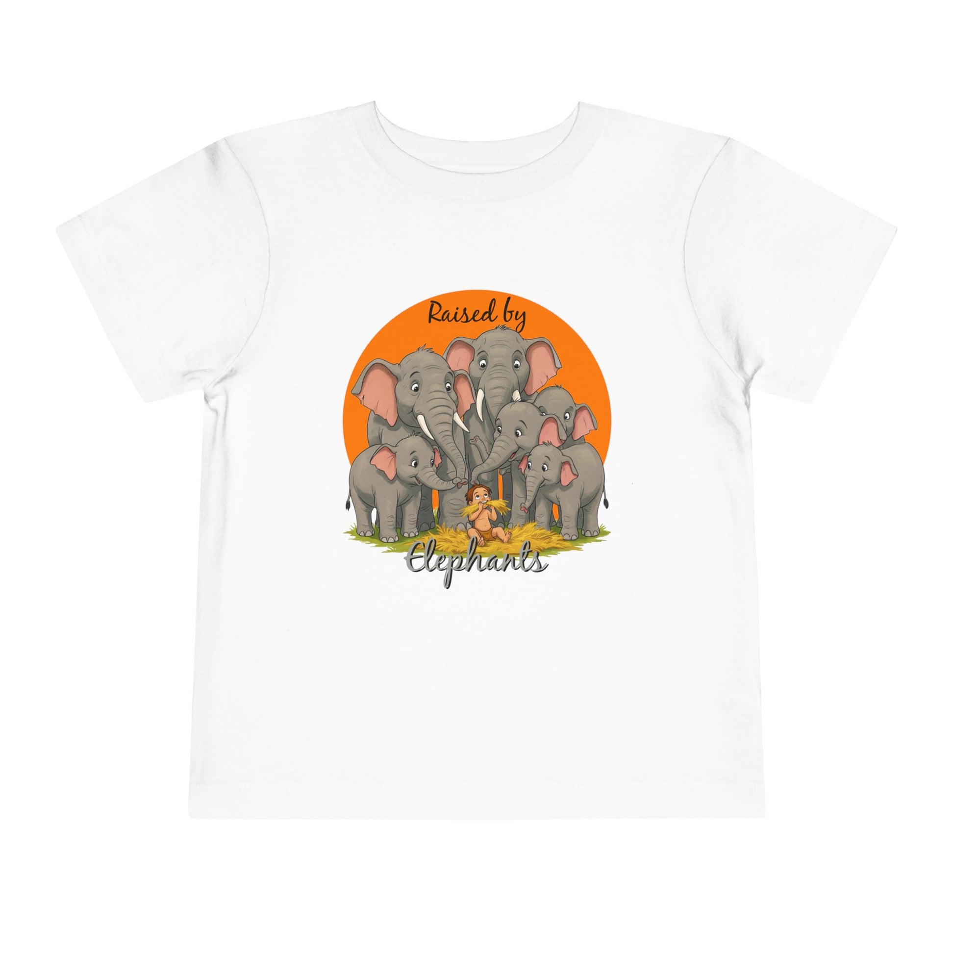 Toddler Elephant Tee - Cute Funny Kids Shirt, Gift for Animal Lovers, Raised by Elephants, Playtime Outfit, Birthday Gift, Toddler Apparel - Schmartypants