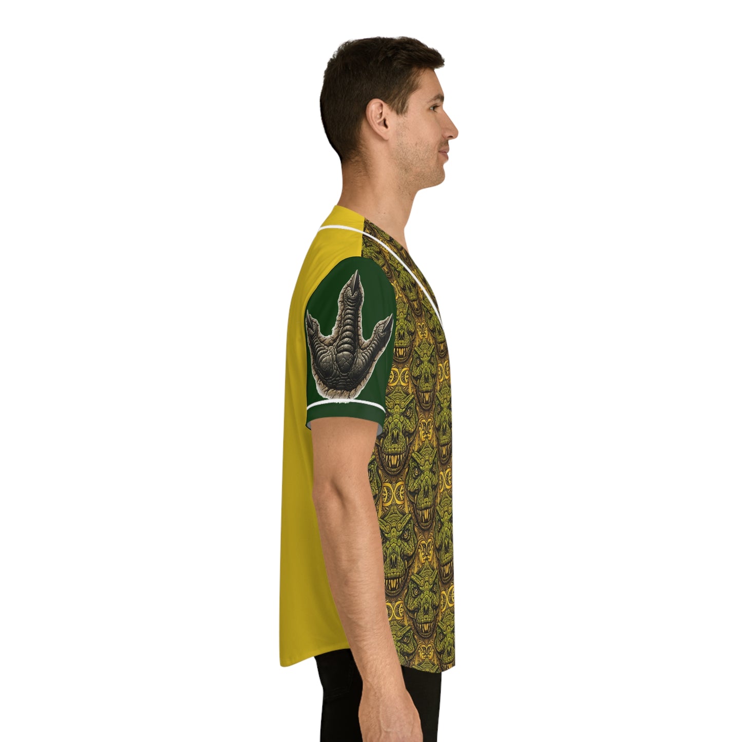 Dinosaur Baseball Jersey - Fun Mens Sportswear, Graphic Tee for Game Days, Gift for Dinosaur Lovers, Unique Summer Style