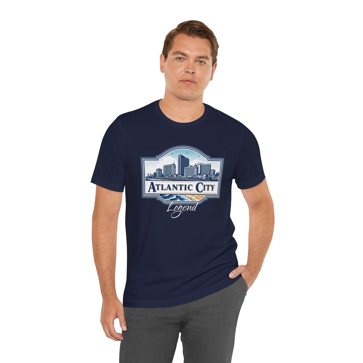 Atlantic City Legend Tee - Unisex Jersey Shirt, Cool Graphic Tee, Casual Wear, Vacation Souvenir, Travel Gift, Beach Outfit