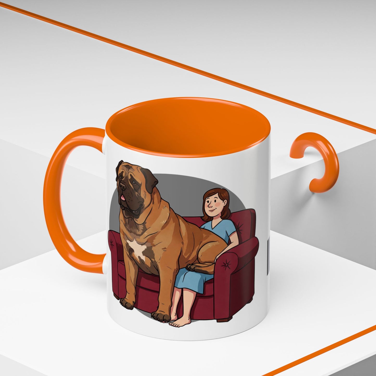 Mastiff Lap Dog Accent Coffee Mug - Perfect Funny Gift for Dog Lovers, Mastiff Breeders - Schmartypants