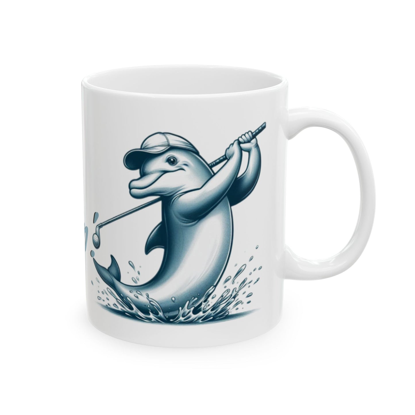 'Sorry. I'm Golphin.' Dolphin Ceramic Mug - Perfect Funny Gift for Coffee Lovers and Golfing Enthusiasts - Schmartypants