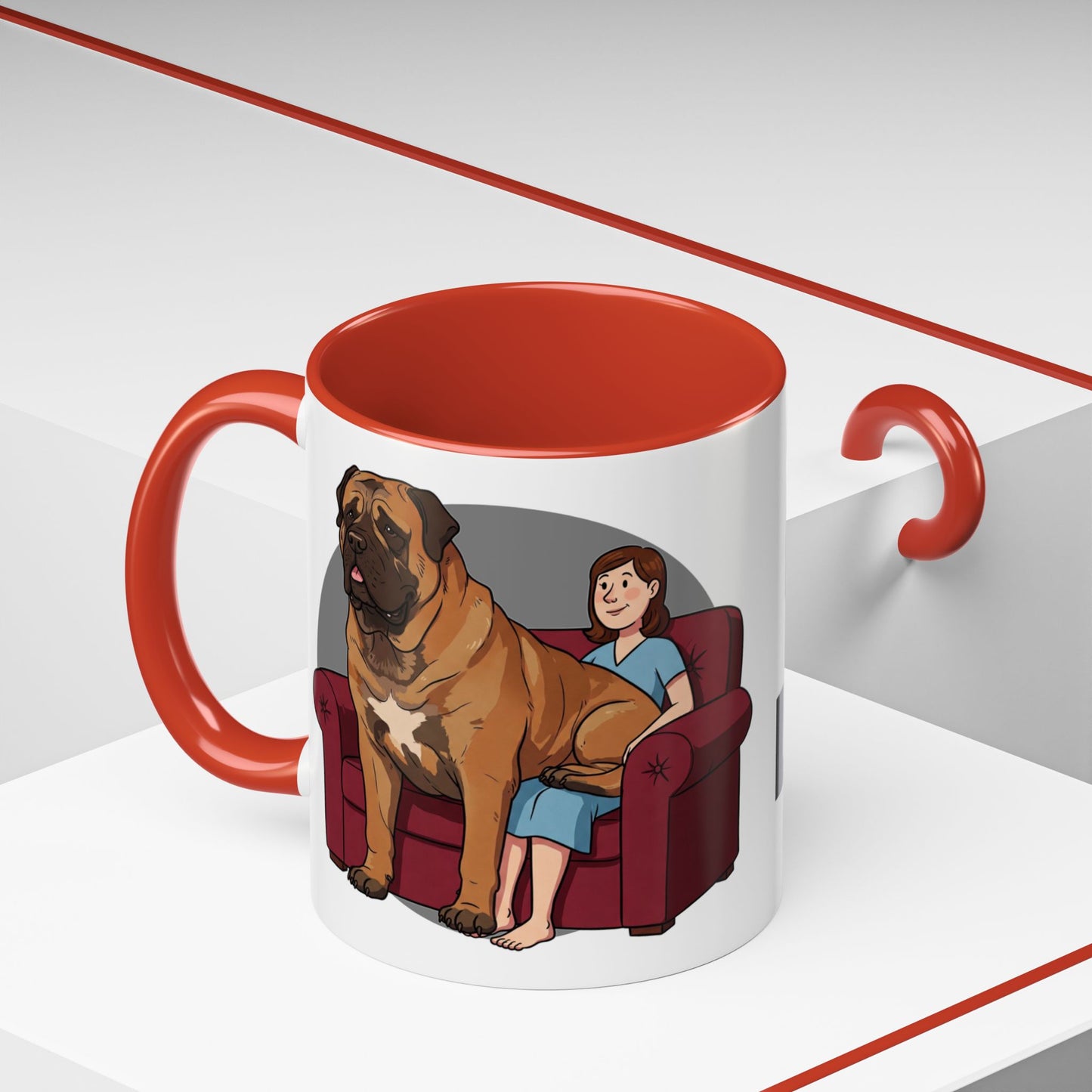 Mastiff Lap Dog Accent Coffee Mug - Perfect Funny Gift for Dog Lovers, Mastiff Breeders - Schmartypants