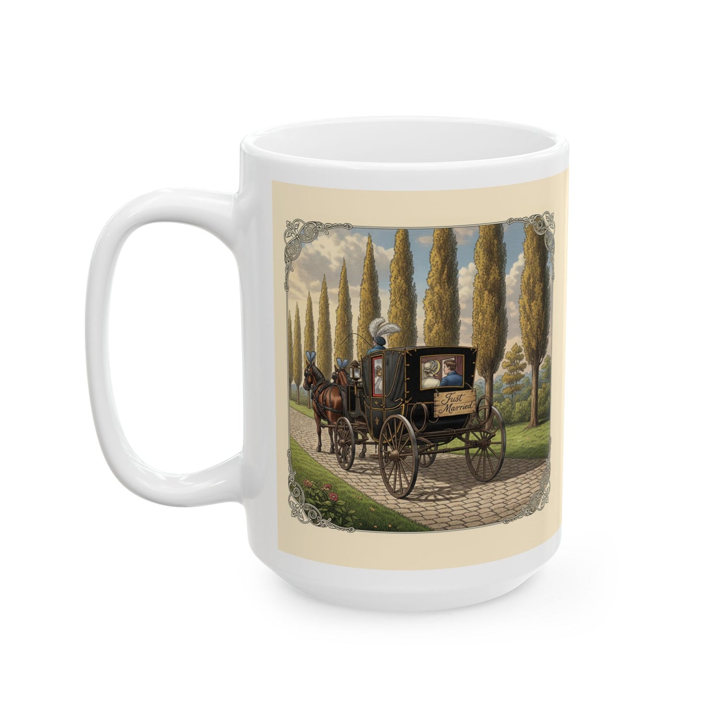 Personalizable Wedding Reception Favor Ceramic Mug, Gift Coffee Cup, Customizable Bridal Shower Tea Mug, Special Occasion Guest Present