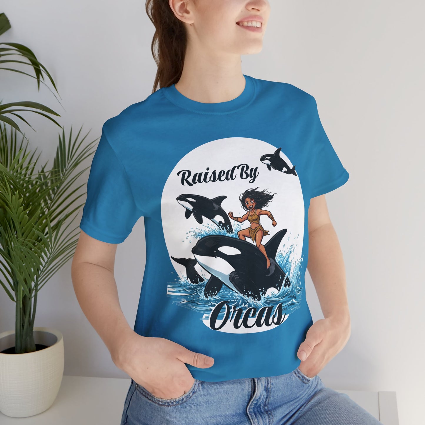 'Raised By Orcas' Unisex Tee | Ocean Lover Shirt, Animal Spirit Tee, Whale Enthusiast Gift, Nautical Apparel, Summer Essentials