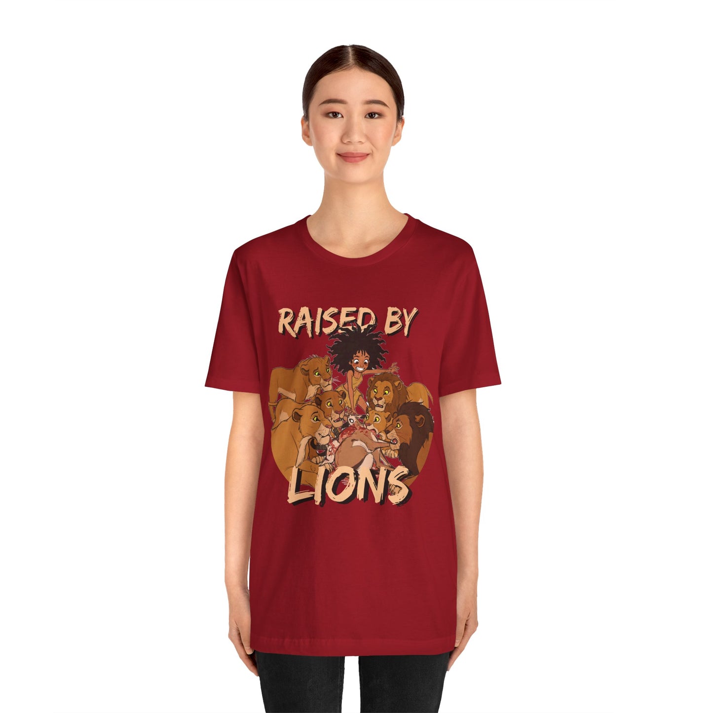 Raised by Lions Unisex Tee, Funny Animal Shirt, Lion Lover Gift, Safari T-Shirt, Jungle Adventure Apparel, Casual Wear - Schmartypants