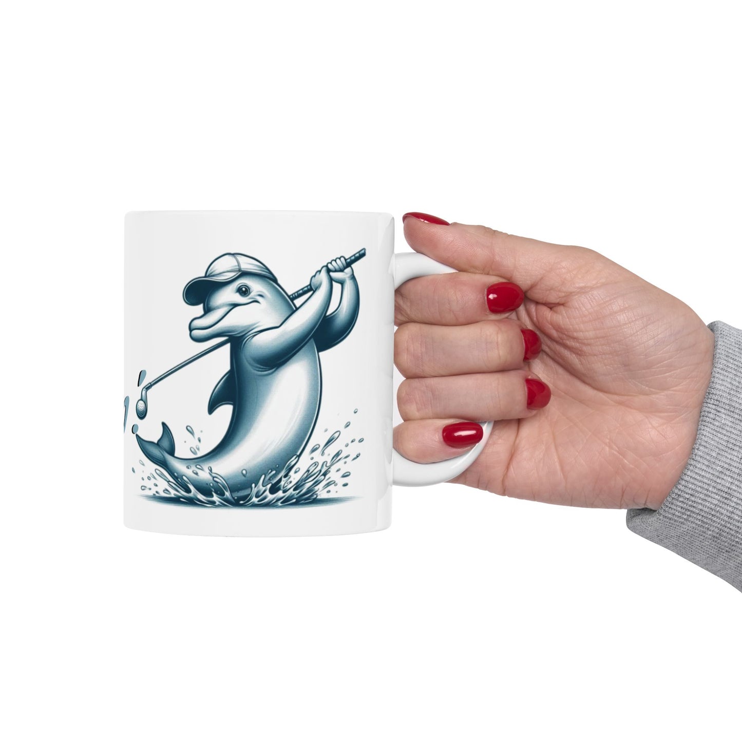 'Sorry. I'm Golphin.' Dolphin Ceramic Mug - Perfect Funny Gift for Coffee Lovers and Golfing Enthusiasts - Schmartypants