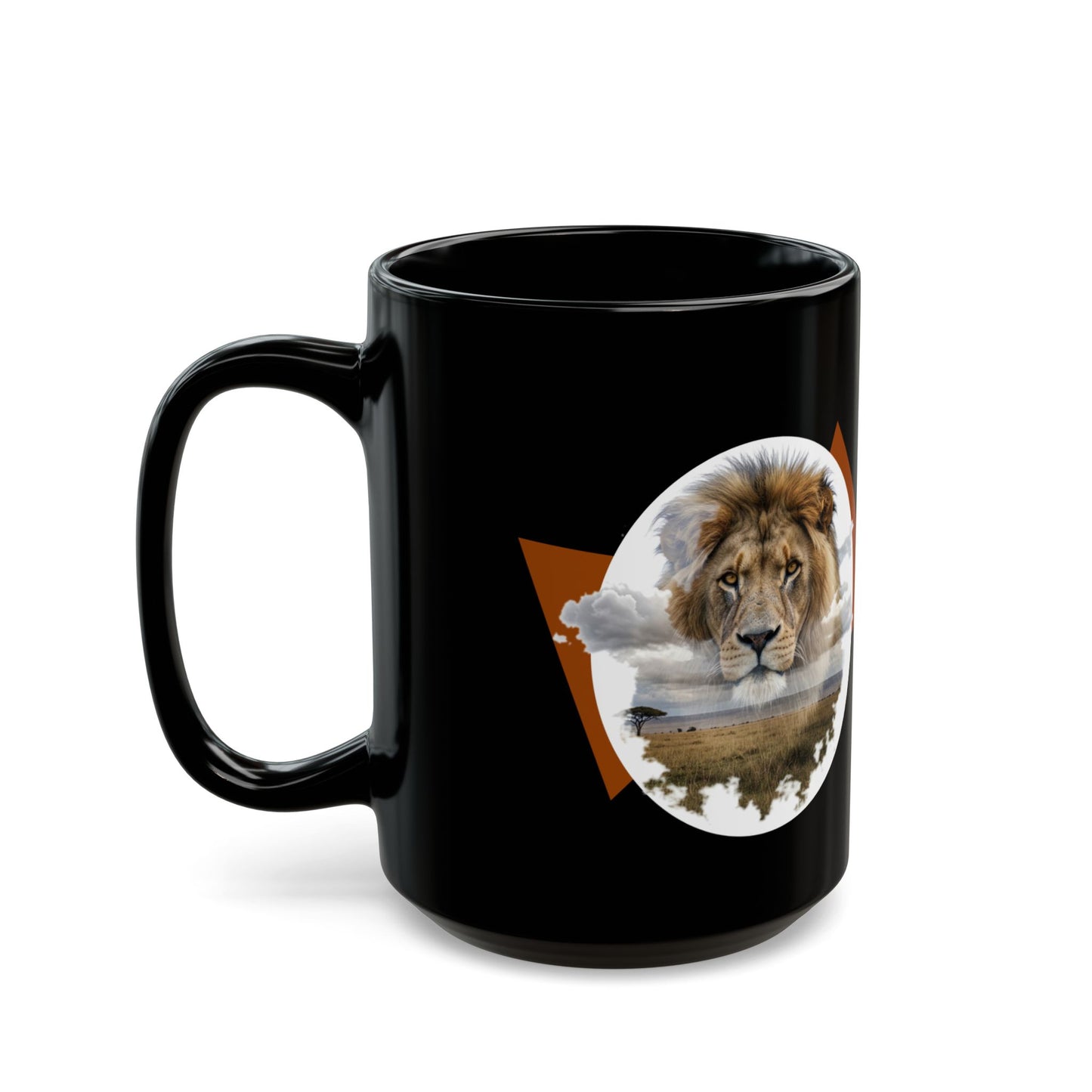 Listen to the Lion Black Mug - Inspirational Coffee Tea Cup for Animal Lovers, Van Morrison Fans - Schmartypants