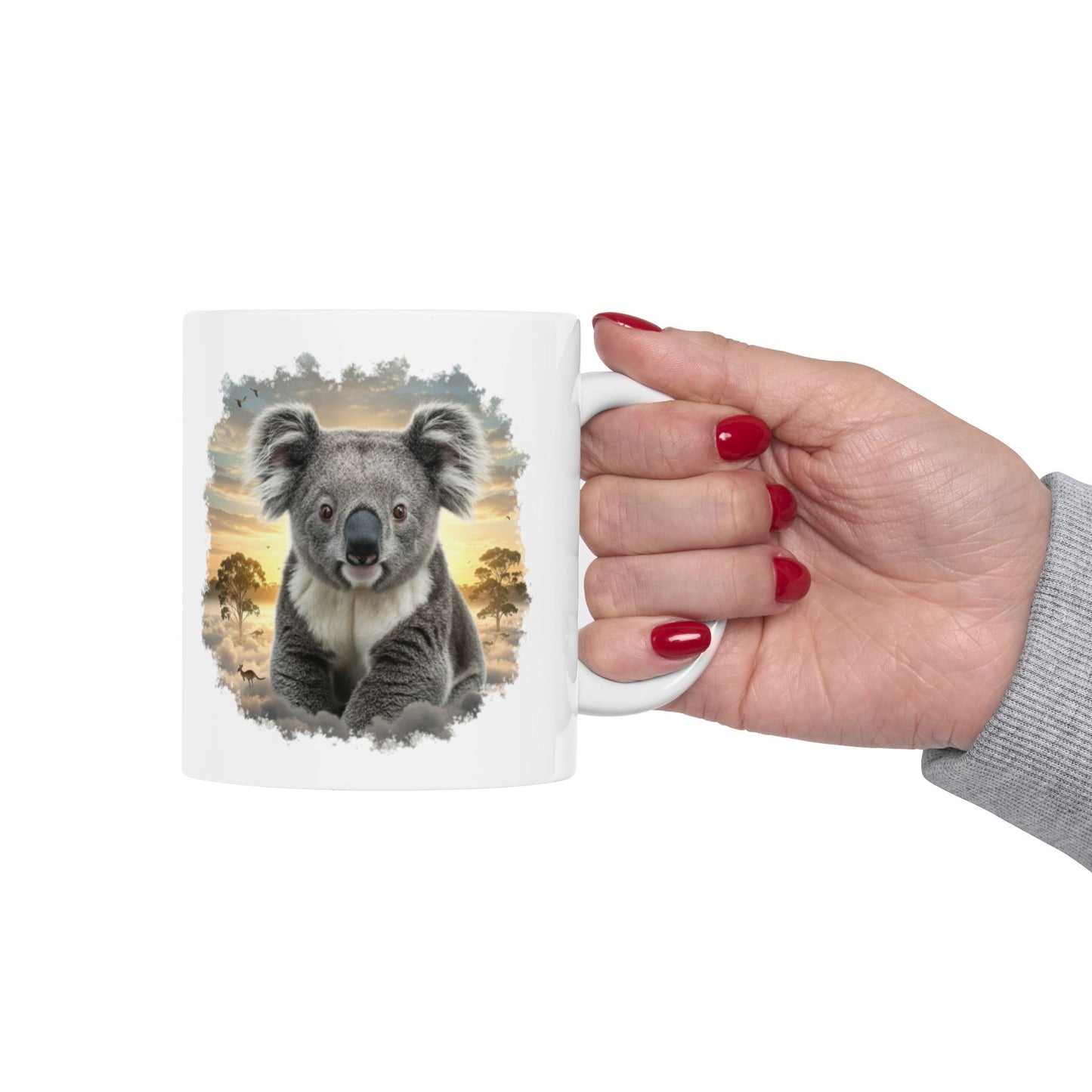 Cozy 'My Spirit Animal is a Koala' Ceramic Mug, Cute Animal Coffee Cup, Nature Lover Gift, Perfect for Animal Theme Parties