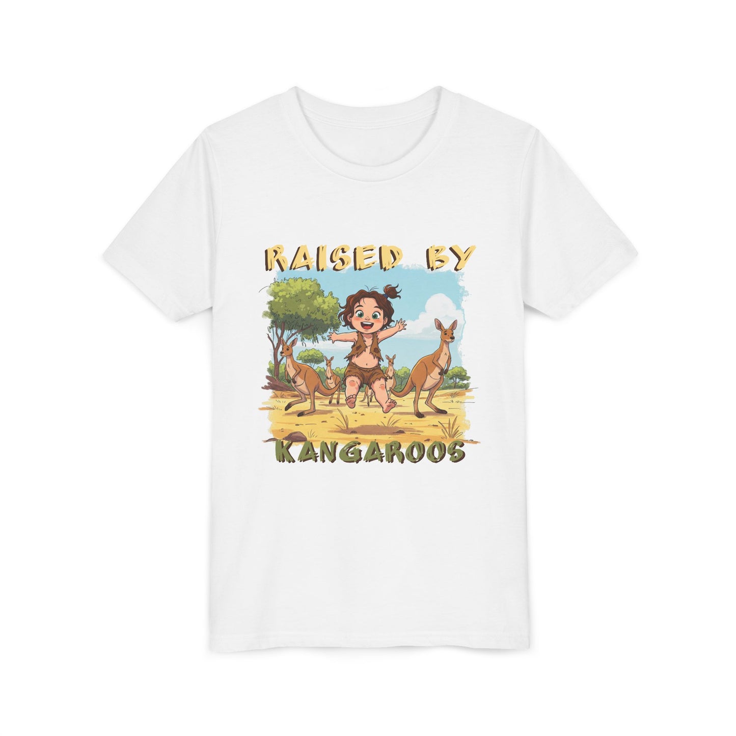 Kids 'Raised by Kangaroos' Tee - Fun and Playful Short Sleeve Shirt - Schmartypants