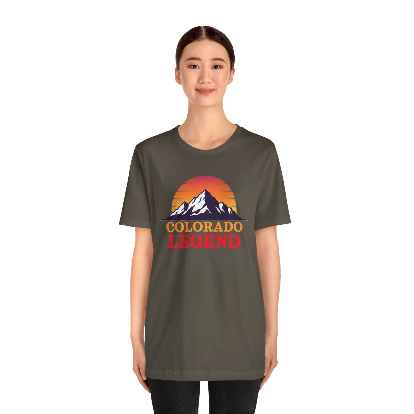 Colorado Legend Unisex Short Sleeve Tee, Mountain Lover Shirt, Adventure Gear, Gift for Hikers, Casual Wear, Outdoor Apparel