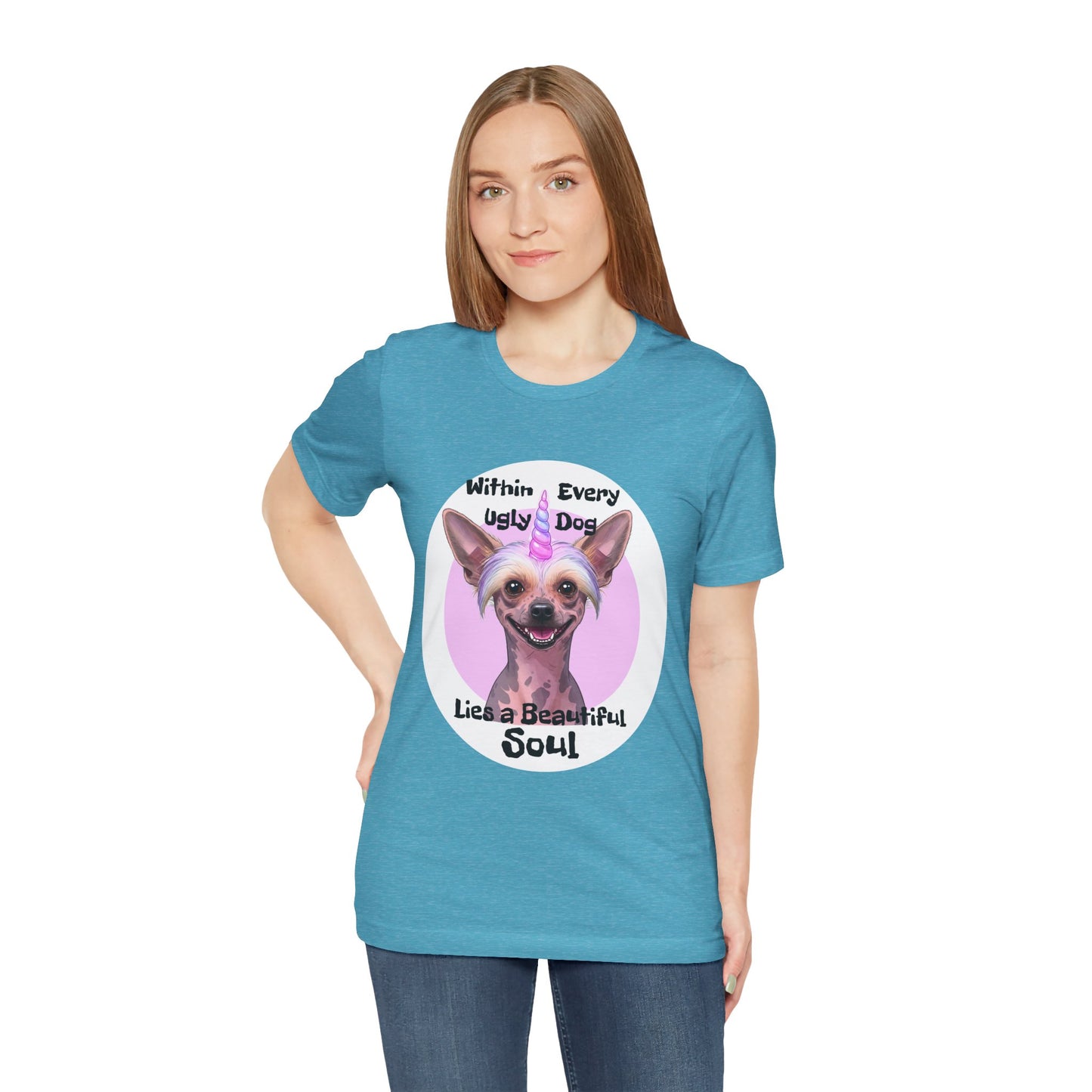 Funny Dog Lover Tee - "Within Every Ugly Dog Lies A Beautiful Soul" Shirt - Chinese Crested Lovers - Schmartypants