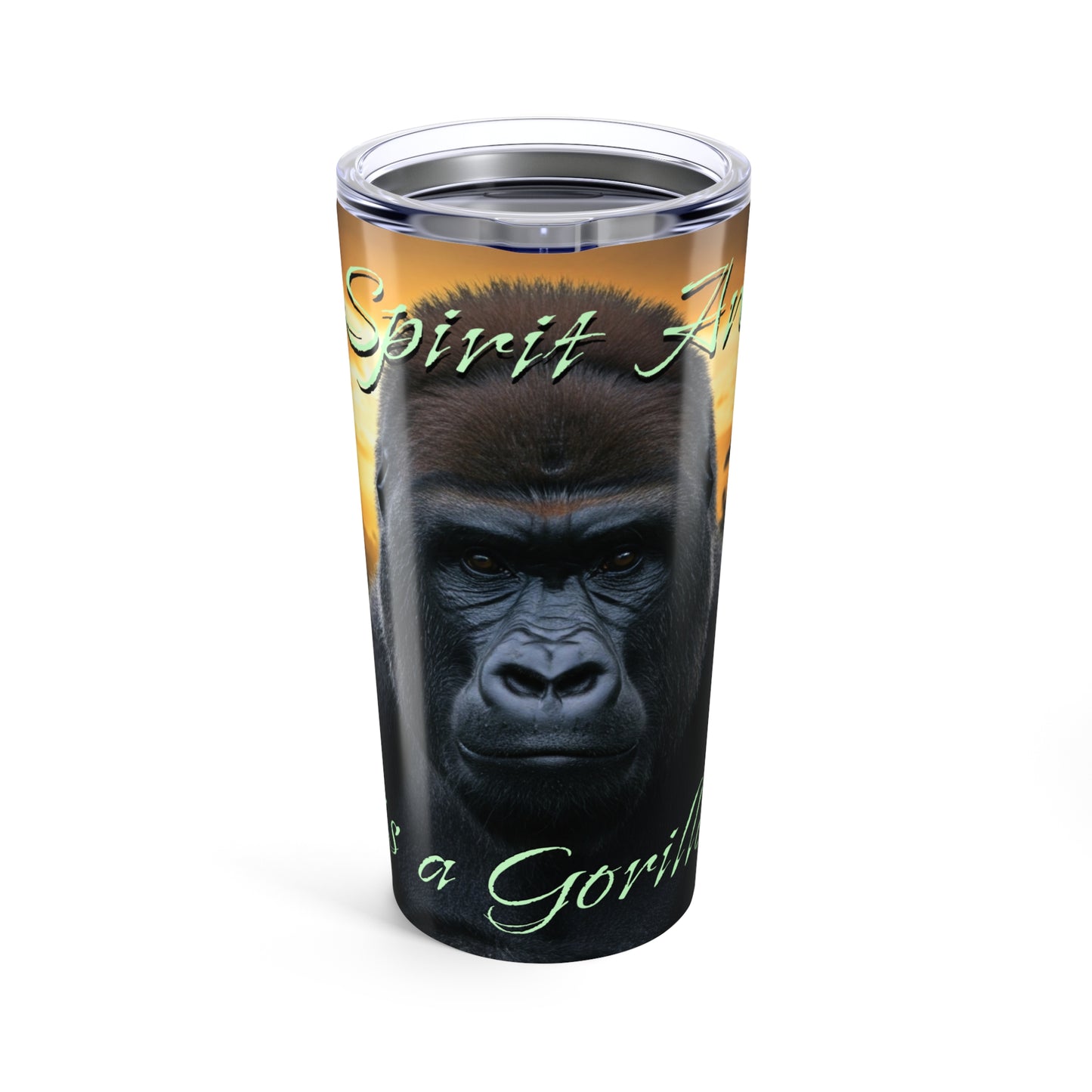 20oz 'My Spirit Animal is a Gorilla' Tumbler - Beautiful Travel Mug for Animal Lovers, Conservationists - Schmartypants