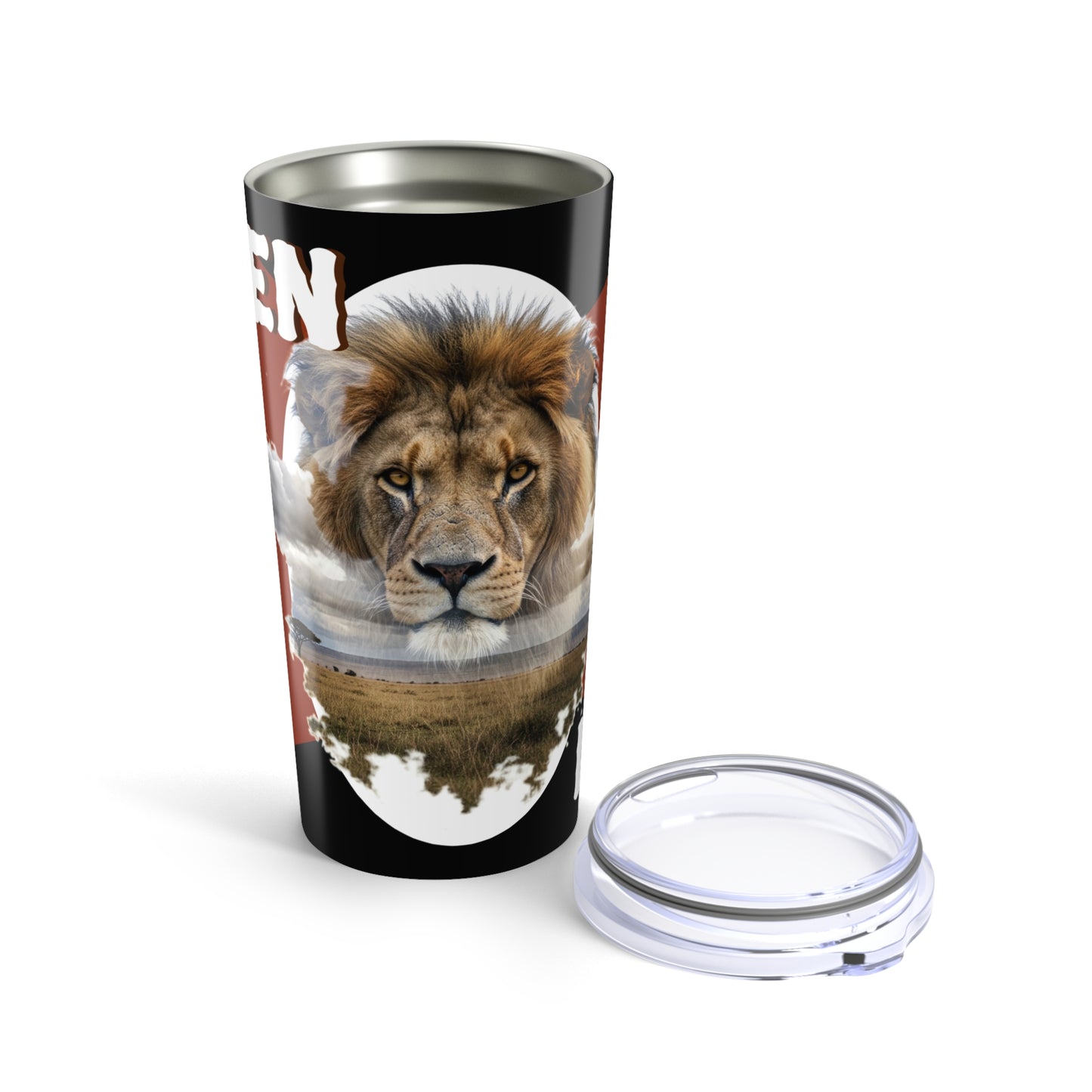 Listen to the Lion 20oz Tumbler - Inspiring Wildlife Travel Mug, Gift for Van Morrison Music Lovers - Schmartypants