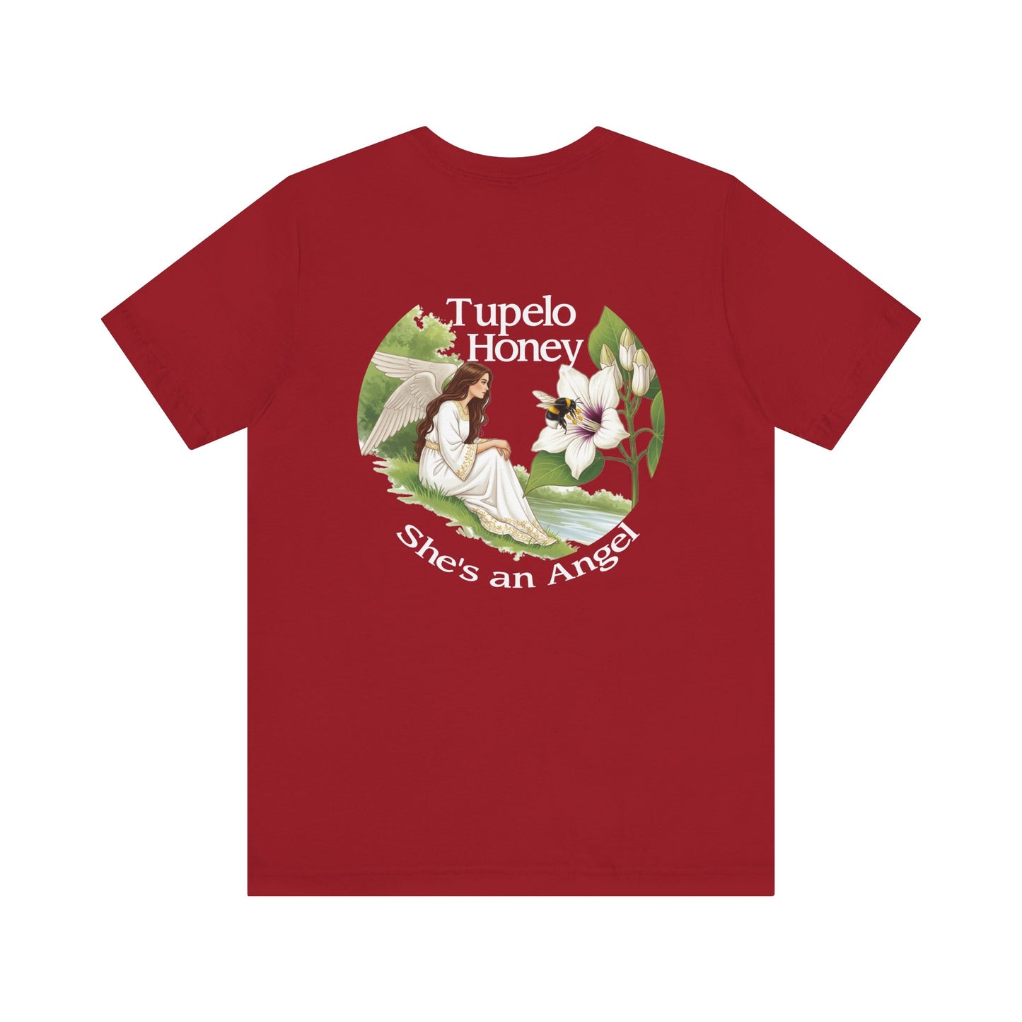 Elegant Tupelo Honey Unisex Tee, Angel Van Morrison Song Inspired Shirt, Concert-Goers Gift, Double-Sided Blossom Tee, Music Fans Present,