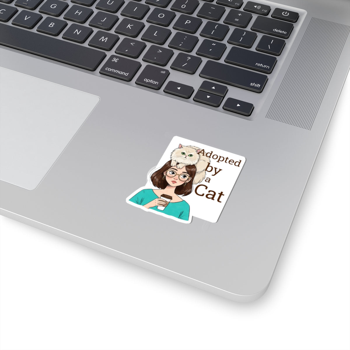 Adopted by a Cat Kiss-Cut Stickers - Perfect for Cat Lovers and Pet Enthusiasts - Feline Humor - Funny Cat - Schmartypants