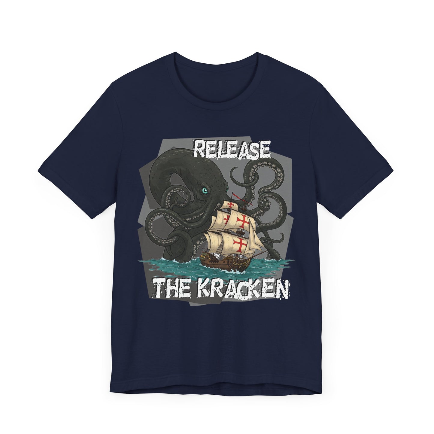 'Release The Kraken!' Tee - Unisex Short Sleeve Shirt, Nautical Tees, Pirate Fashion, Ocean Lover Gift, Funny T-Shirt, Sea Creature Shirt, Great for Gamers - Schmartypants