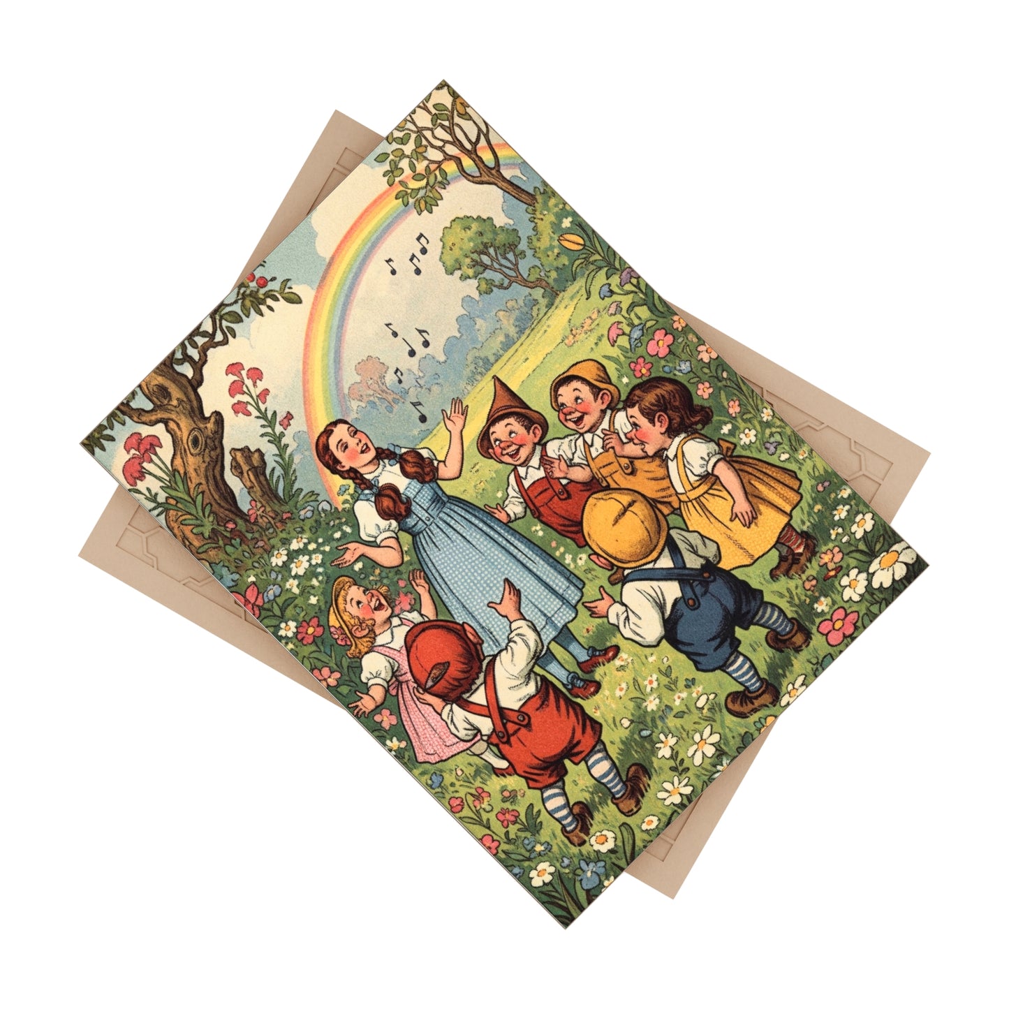 Ceramic Tile, Dorothy and the Munchkins, Wizard of Oz, Child's Bedroom Decor, Baby Shower Gift, Rainbow Tile