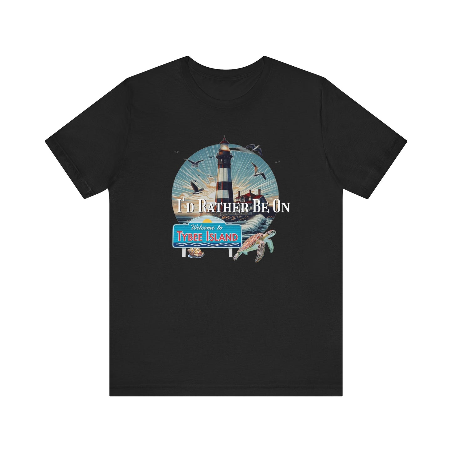 Tybee Island Georgia Unisex Jersey Tee, Laid-Back Beach Lighthouse Shirt, Island Lifestyle Apparel, Coastal Vacation Souvenir Top, Beach