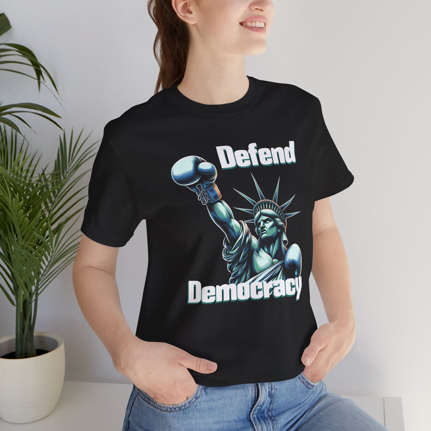 Defend Democracy Tee - Unisex Jersey Short Sleeve Shirt - Protest Wear - Activist Tee